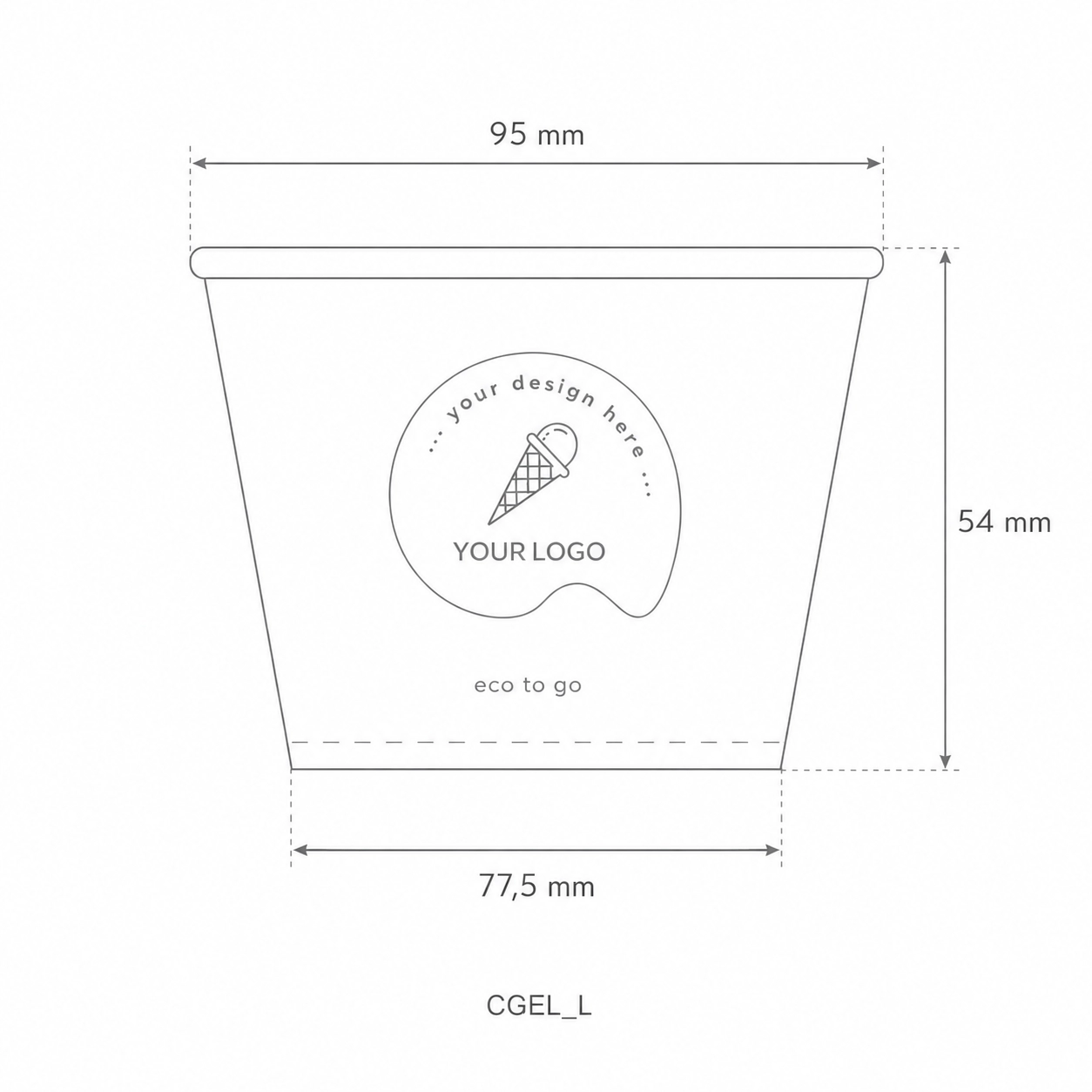Coppette gelato personalizzate LARGE (8oz-220ml) - View2