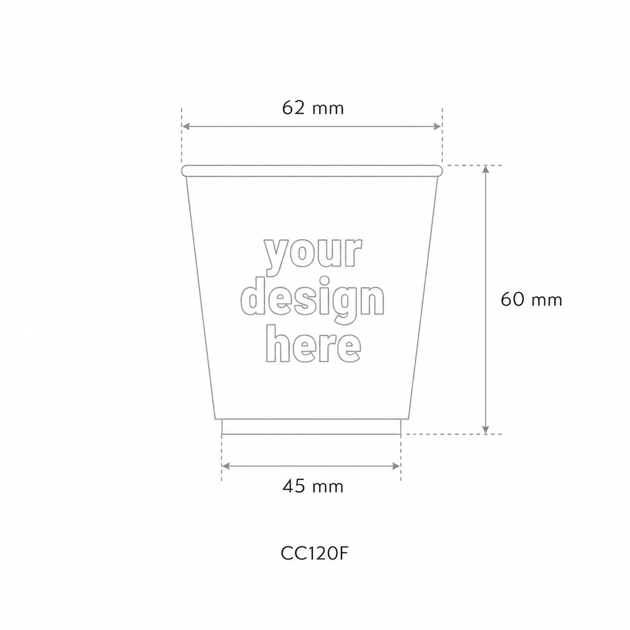 Bicchieri personalizzati biodegradabili cartoncino 120ml caffè - D62 - View4