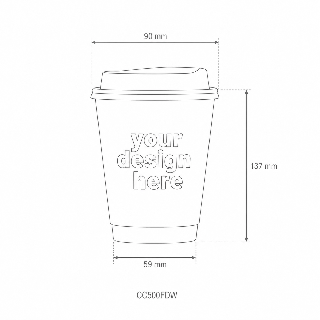 Bicchieri personalizzati biodegradabili cartoncino doppio strato 500ml - D90 - View5