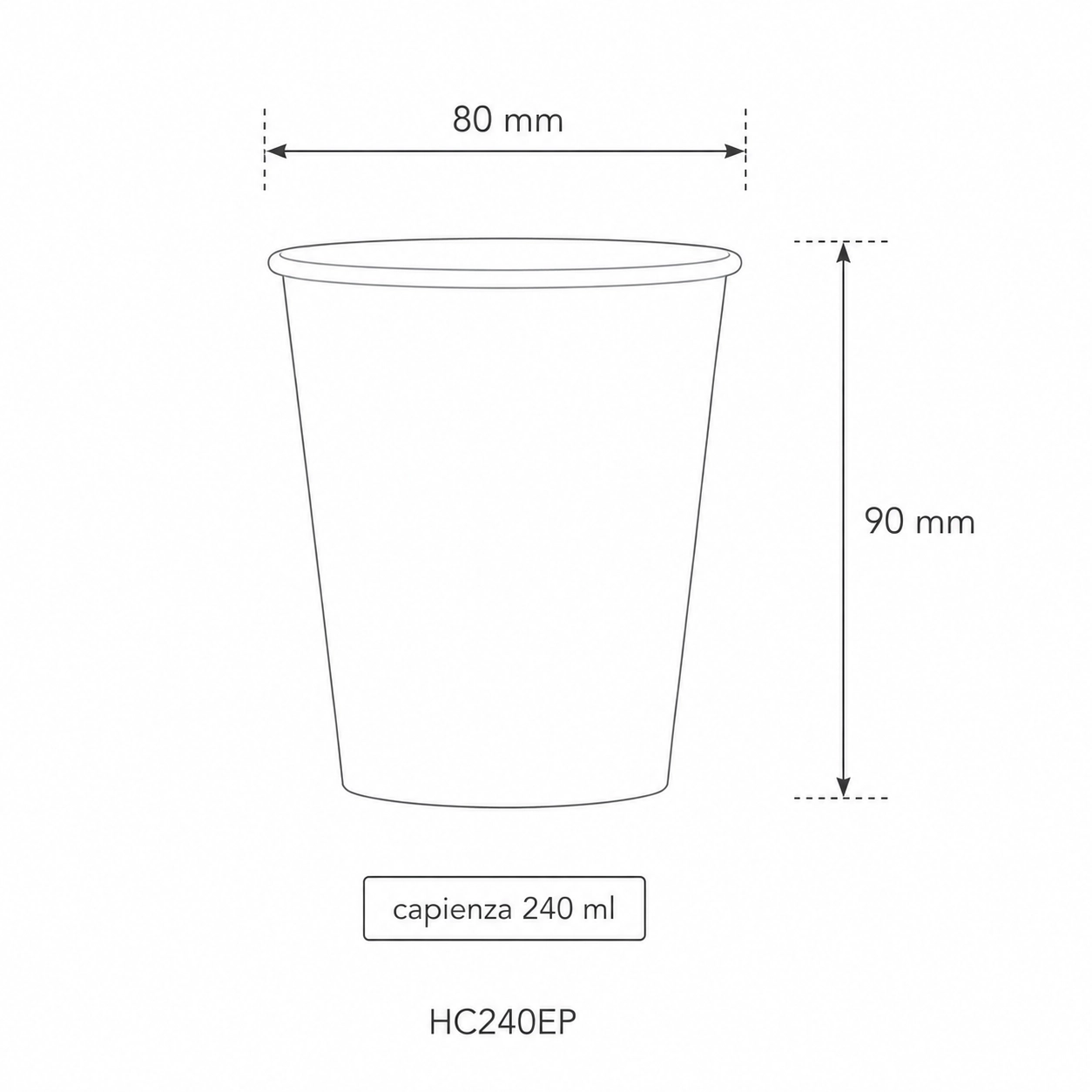 Bicchieri bio 240ml bianchi “Eco to go BLU”- Water based barrier - D80 - PROMO - View3