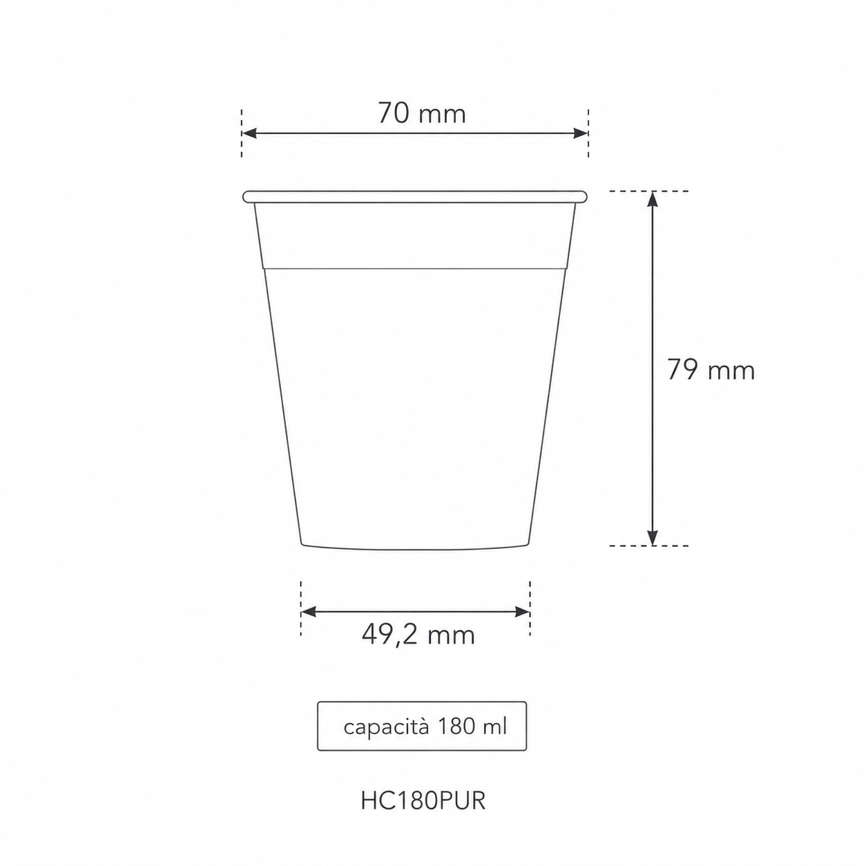 Bicchieri in cartoncino avana 180ml - Water based barrier - D70 - View3