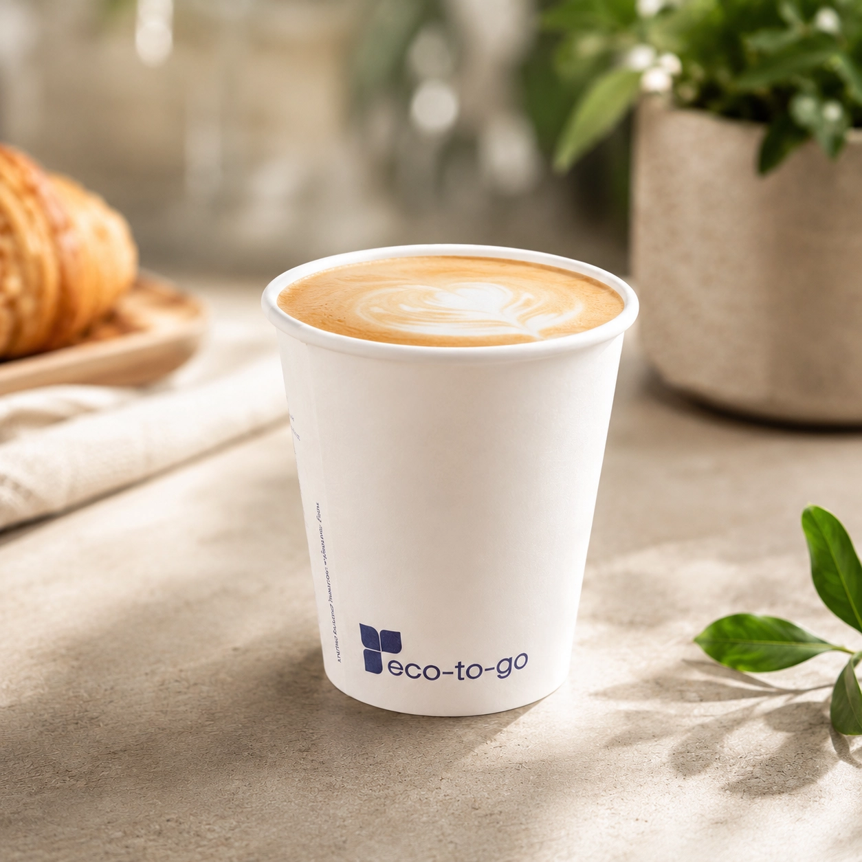 Bicchieri bio espresso 3oz / 80ml bianchi “Eco to go BLU” - Water based barrier - PROMO - View2