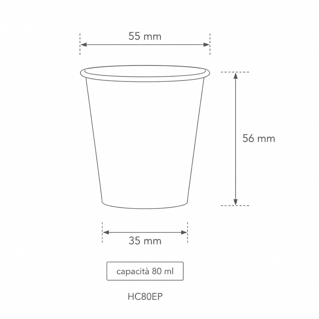 Bicchieri bio espresso 3oz / 80ml bianchi “Eco to go BLU” - Water based barrier - PROMO - View3