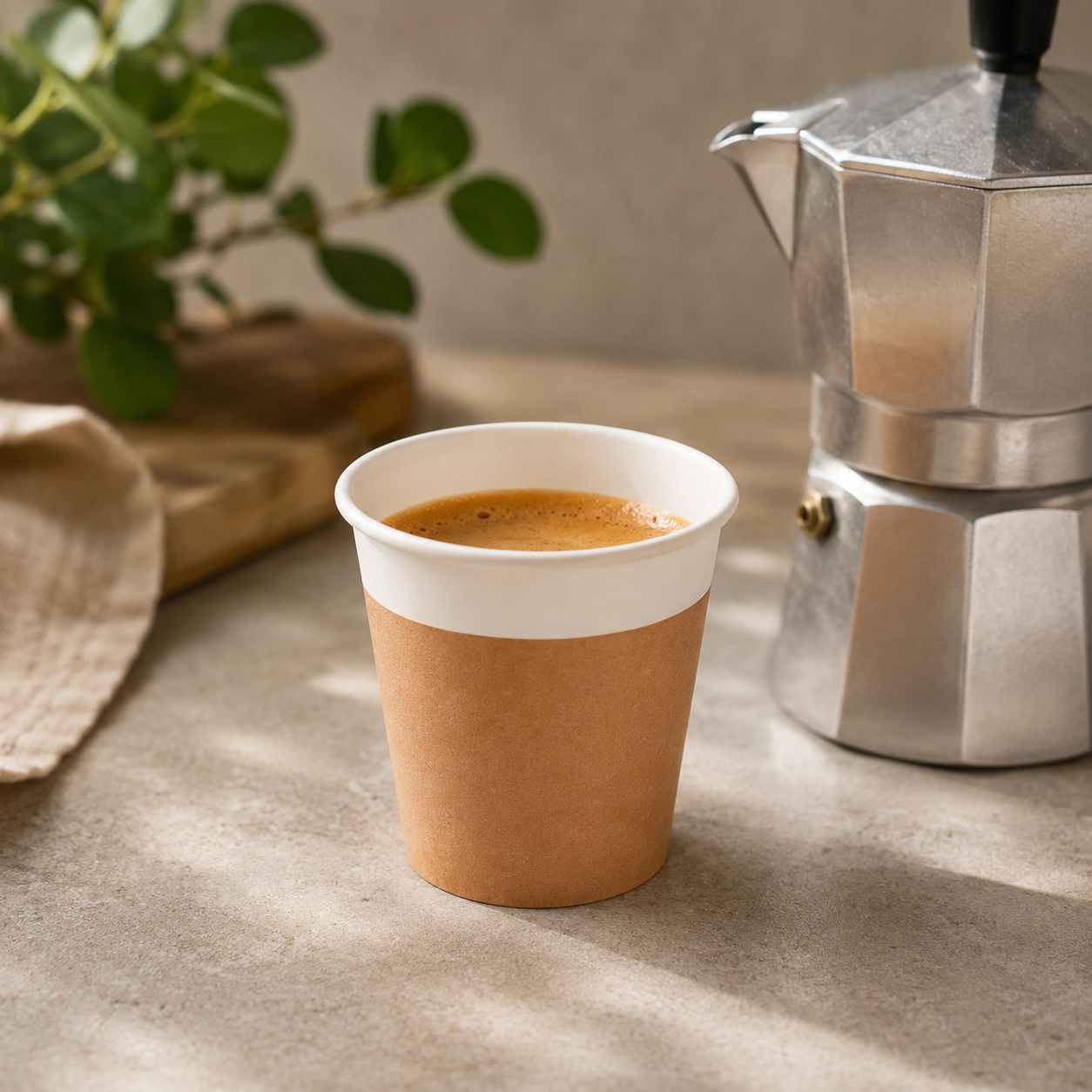 Bicchieri in cartoncino avana 120ml - Water based barrier - D62 - PROMO - View2