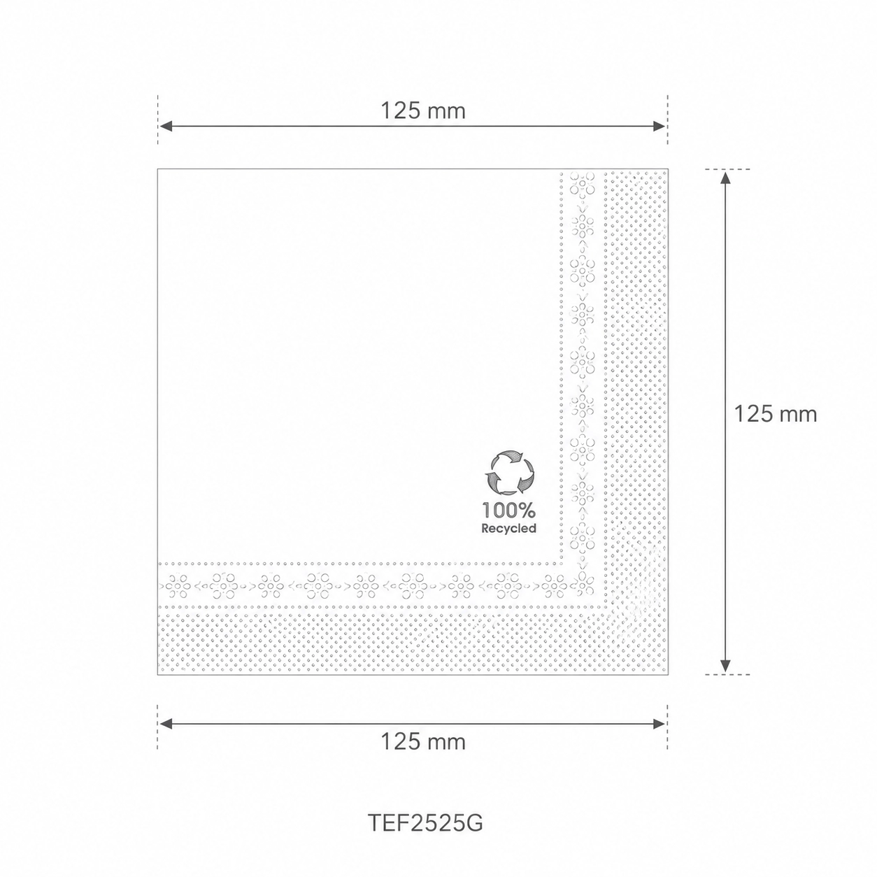 Tovagliolo a due veli 25x25 (12,5x12,5cm piegato) - ecofriendly - View1
