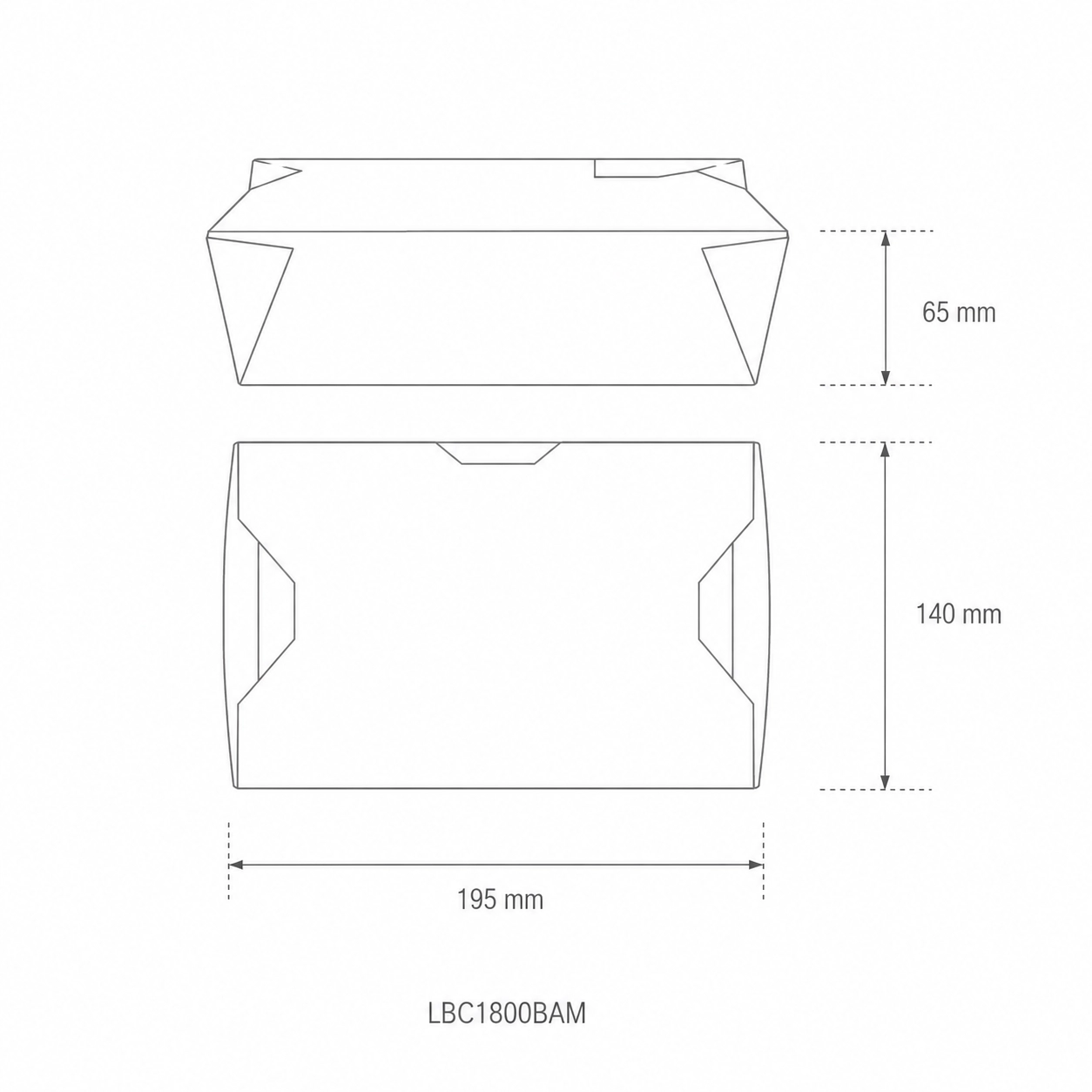 Lunch box 1600 ml in bamboo - 19,5x14x6,5cm avana - View1