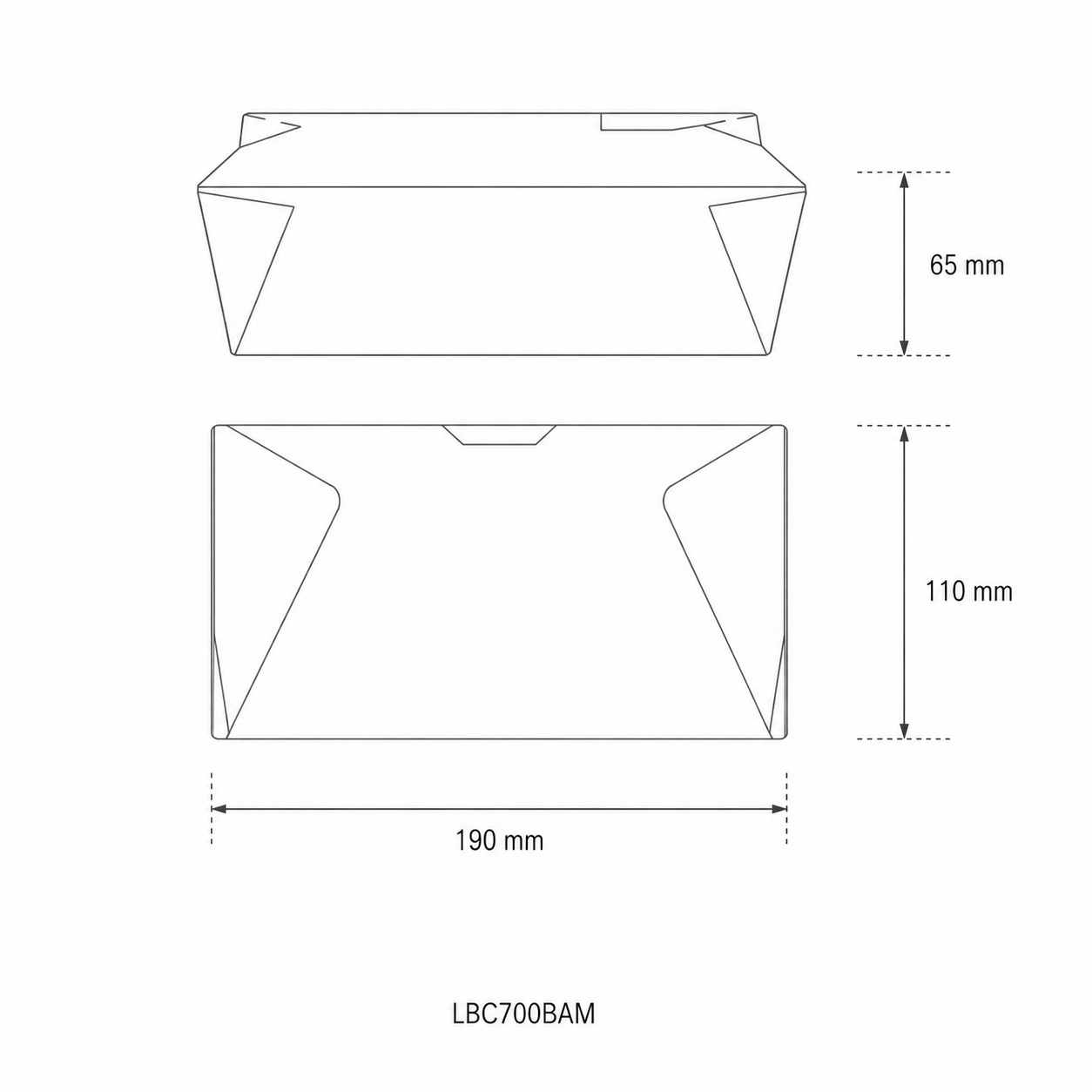 Lunch box 700 ml in bamboo - 11x9x6,5cm avana - View1