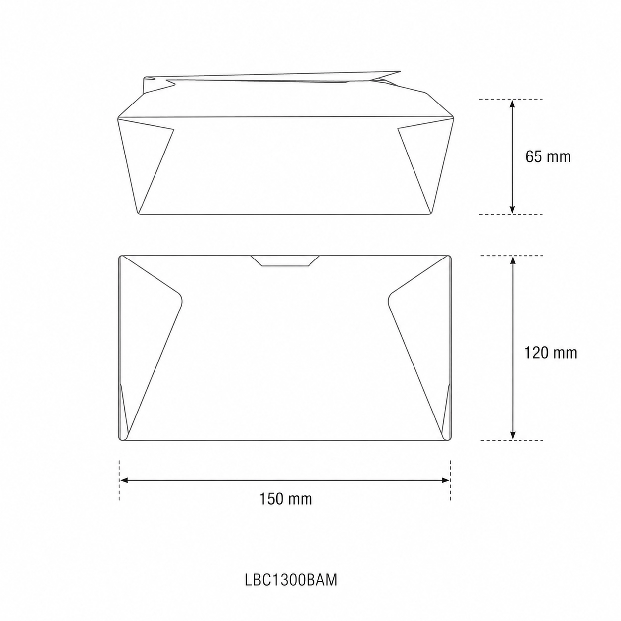 Lunch box 1300 ml in bamboo - 15x12x6,5cm avana - PROMO - View1