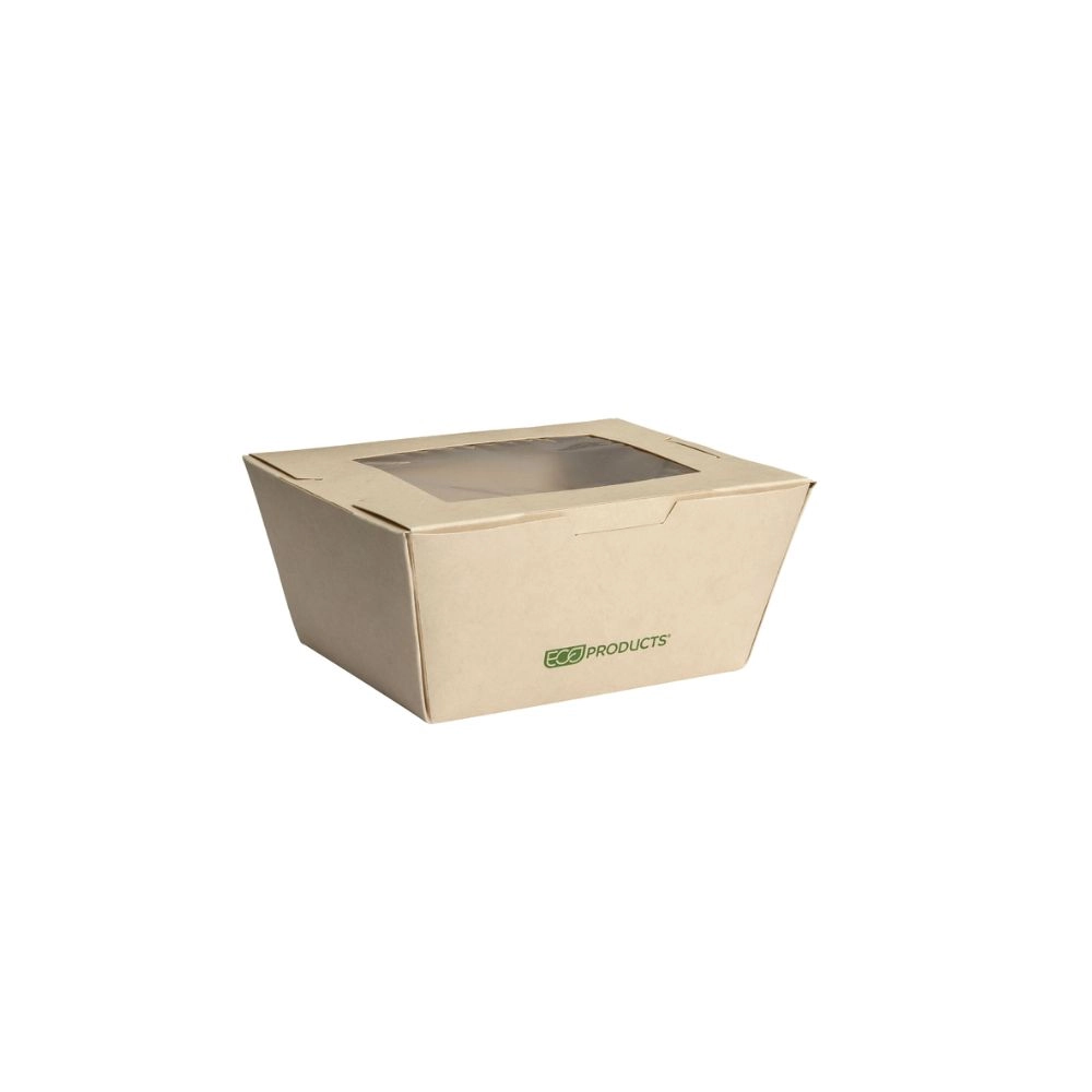 Lunch box 700 ml  in Bamboo con finestra in PLA - 11x19x6,5cm avana - Main view