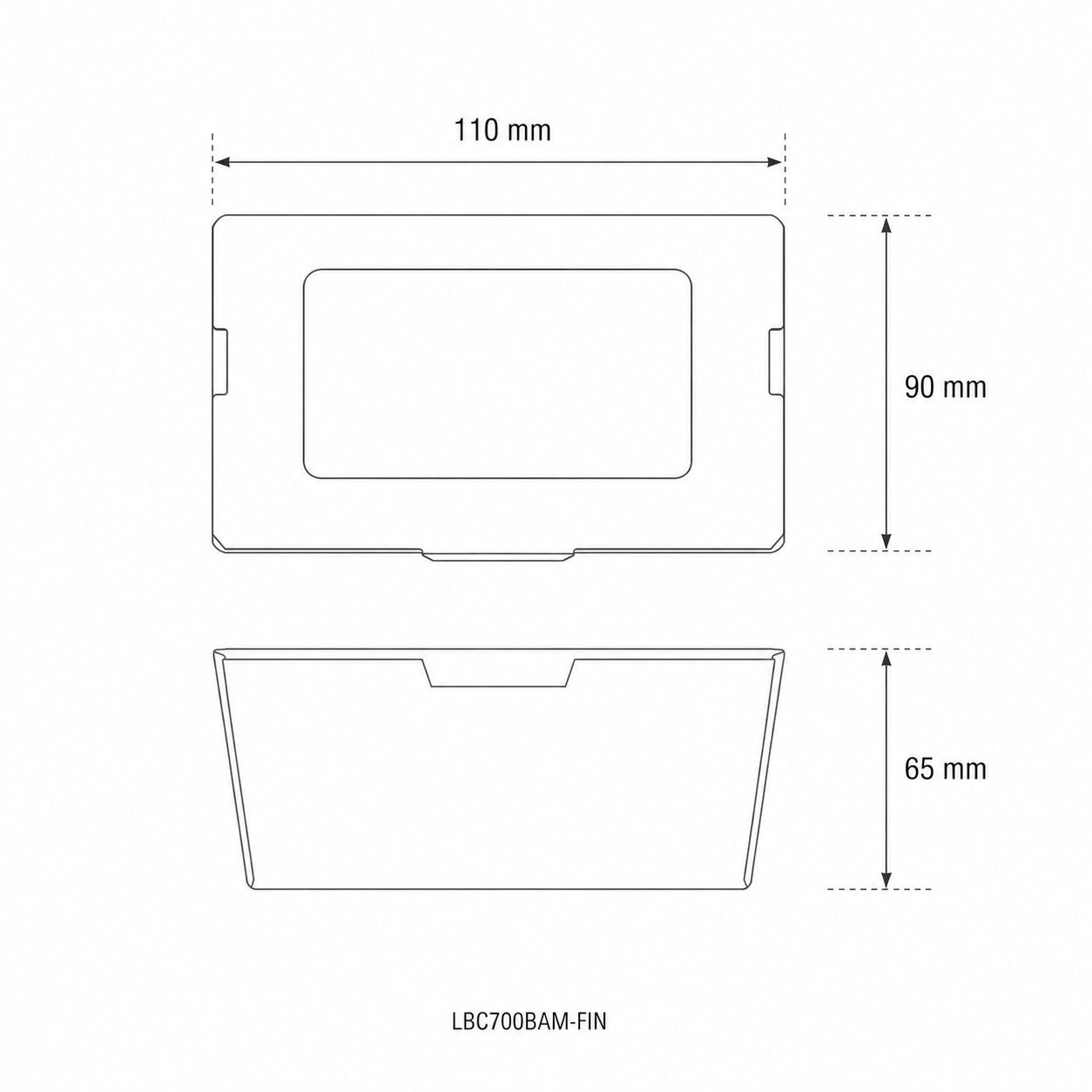 Lunch box 700 ml  in Bamboo con finestra in PLA - 11x19x6,5cm avana - View1