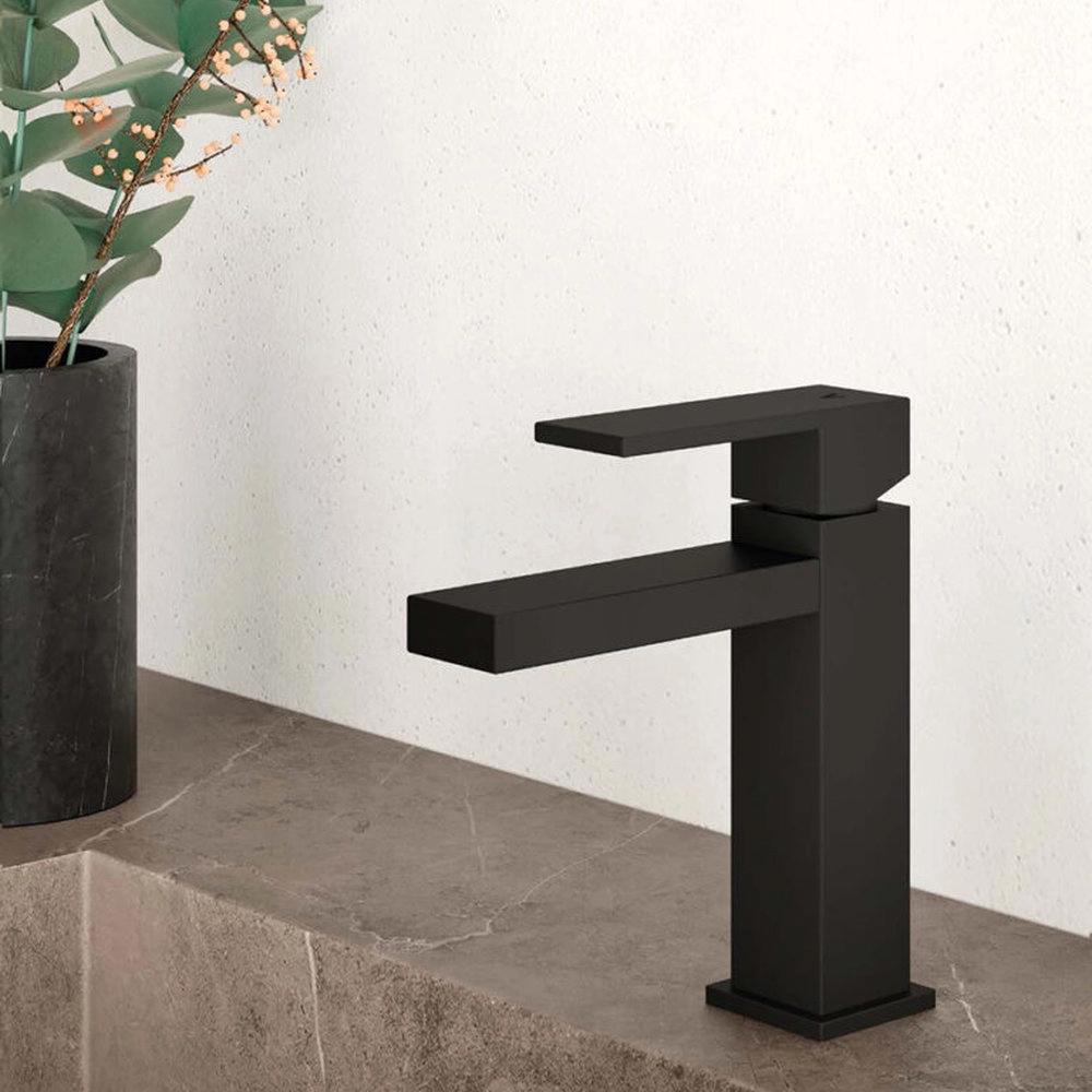 FARO CARBON LAVABO MONOCOMANDO CON PILETTA E FLESSIBILI