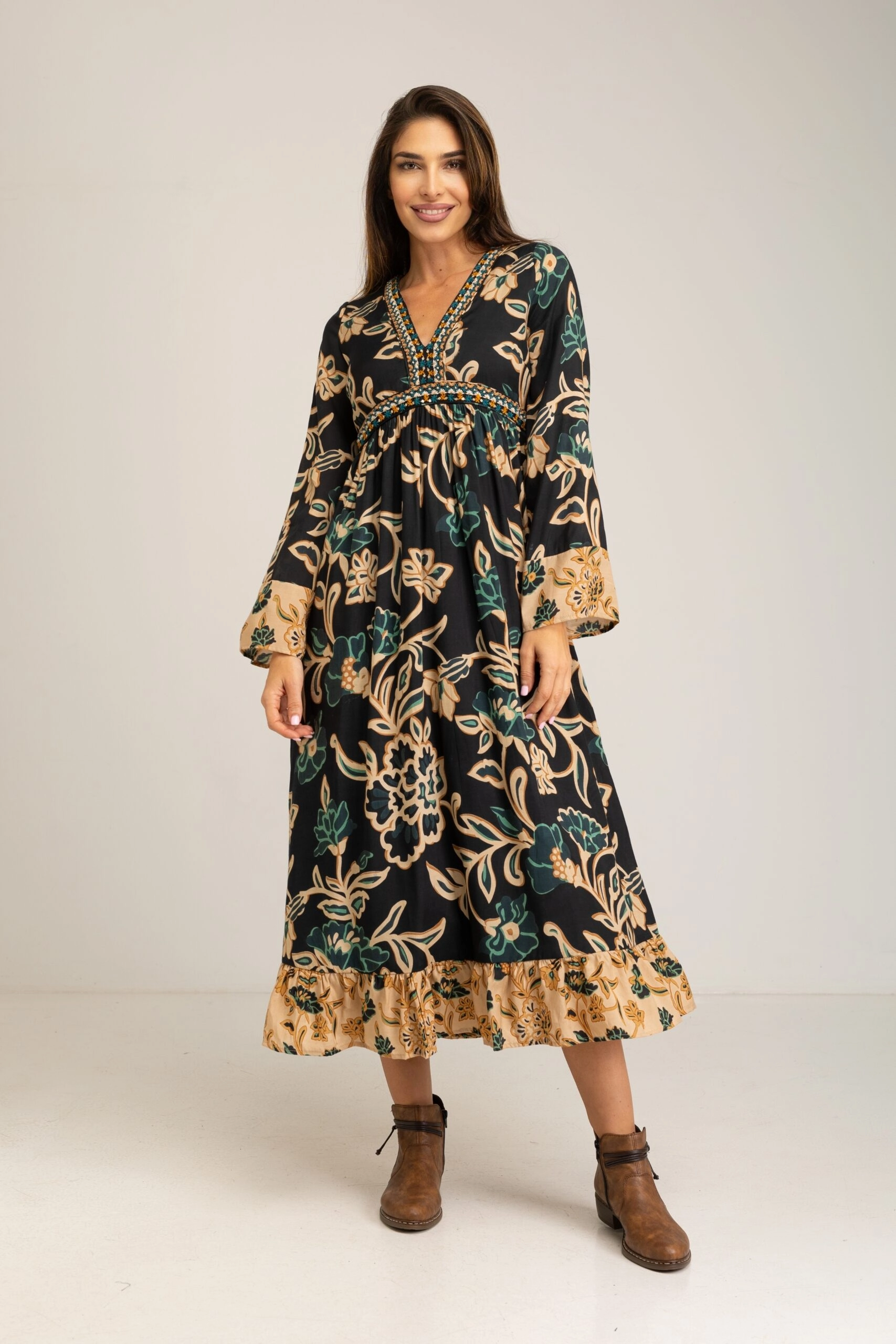 Long Bohemian Floral Dress