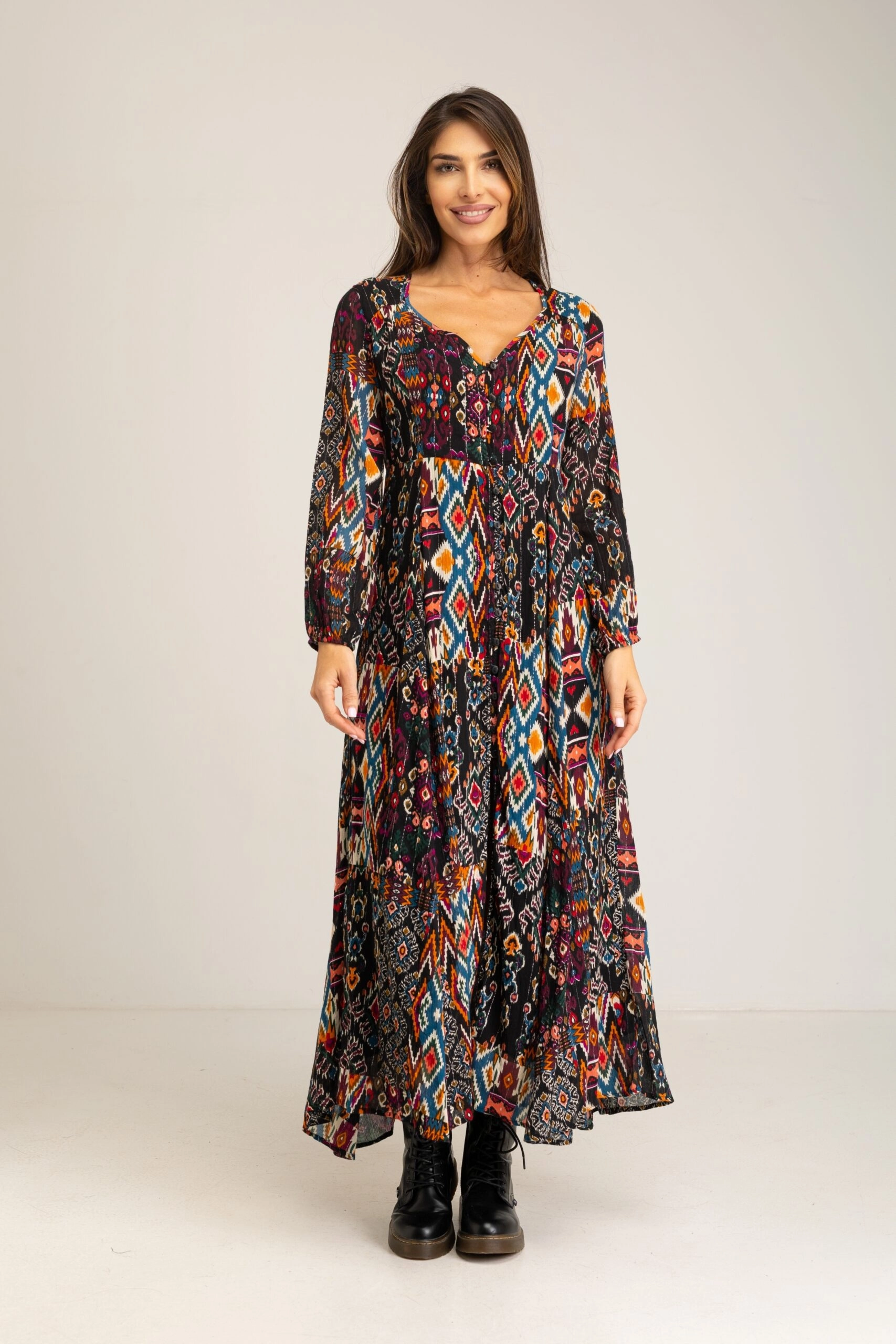 Long Boho Viscose Dress