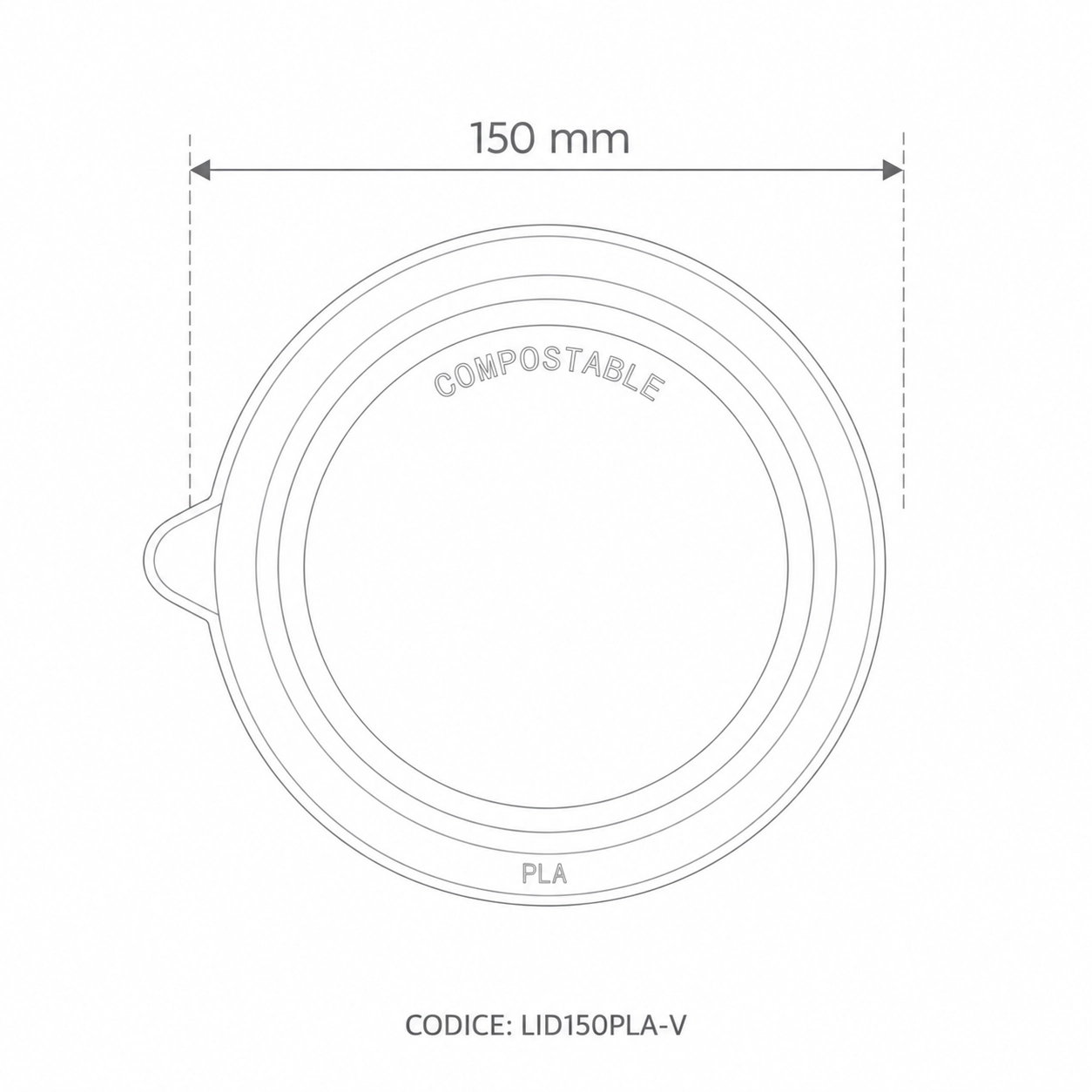 Coperchi trasparenti in PLA per ciotole Kraft -D150 - View2