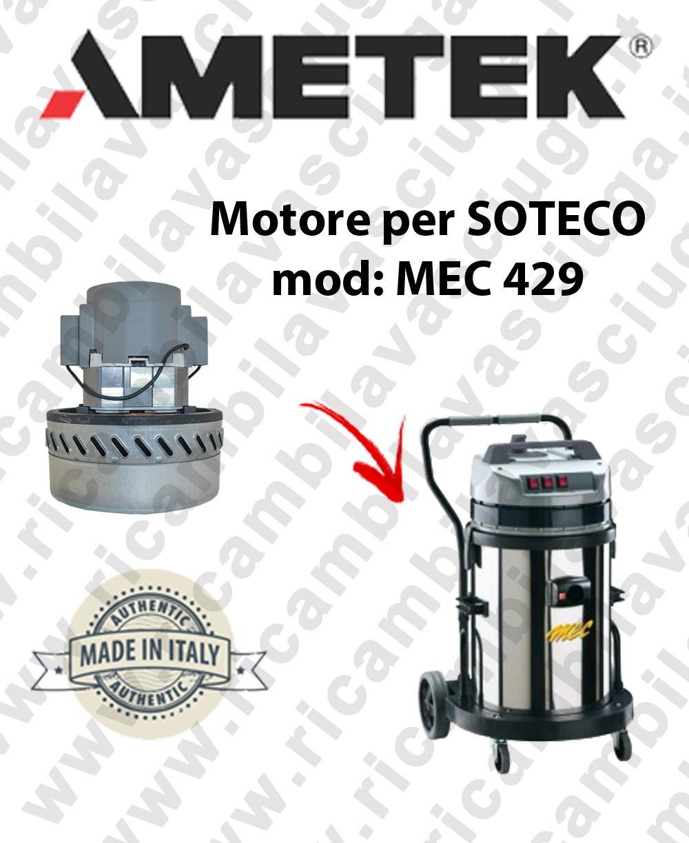 Moteur D'aspiration AMETEK BASE 429 - Pour Aspirateur SOTECO - Neuf Sous Blister