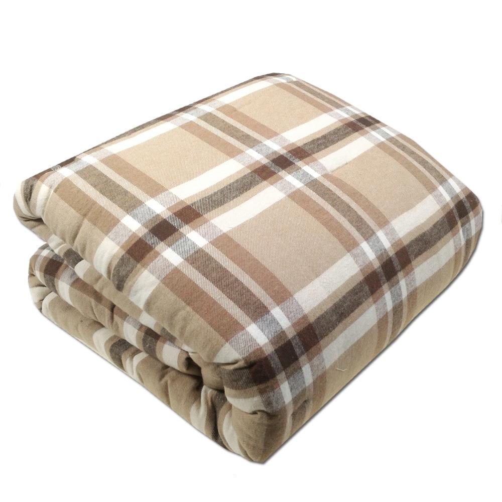 Plaid Imbottito Ed Esterno Flanellato Randi 135x180 Cm Flan 03 Tortora Disegno Scozzese