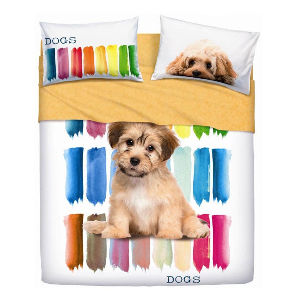 Set lenzuola letto matrimoniale 2 piazze BASSETTI COLOR DOGS