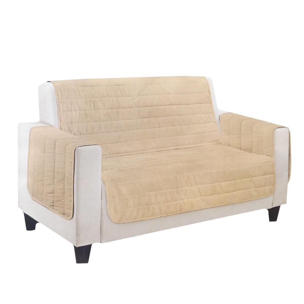 Copridivano trapuntato Relax scudo ONDA BLU- 2 posti - beige