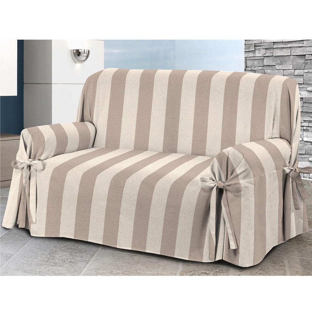 Copripoltrona con laccetti in panama Prezioso - 1 posto beige