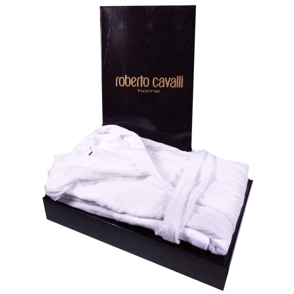 Roberto Cavalli accappatoio ZEBRONA spugna di puro cotone - bianco