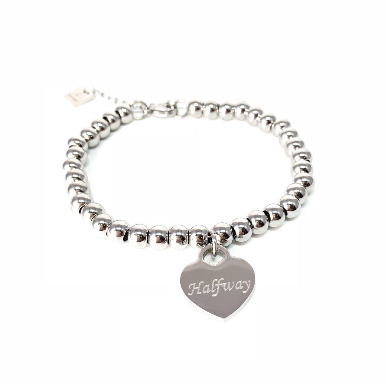 BRACCIALE CUORE CON INCISIONE PERSONALIZZATA