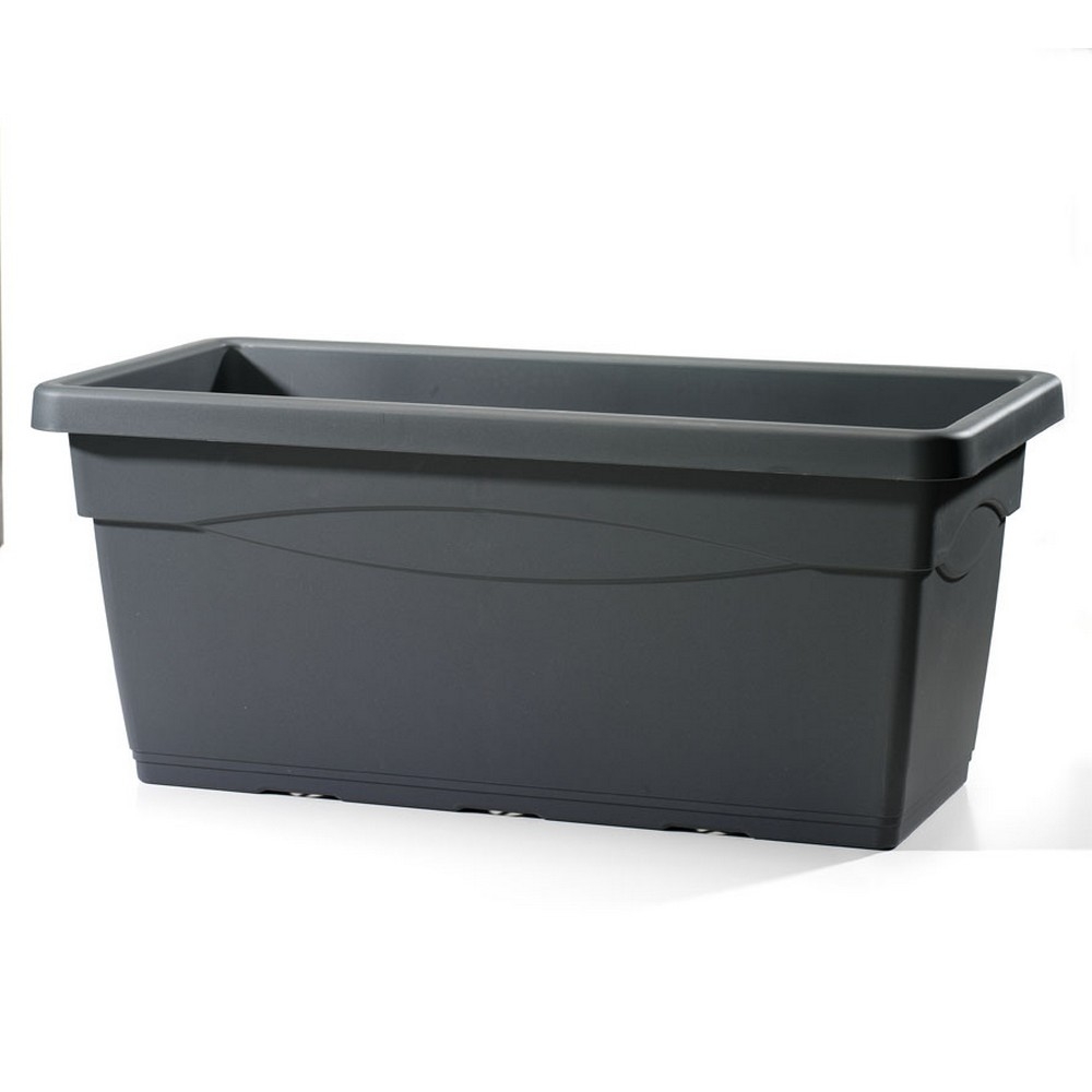 Teraplast cassettone antracite cm. 100 vasi da esterno plastica glooke Vasi plastica da esterno