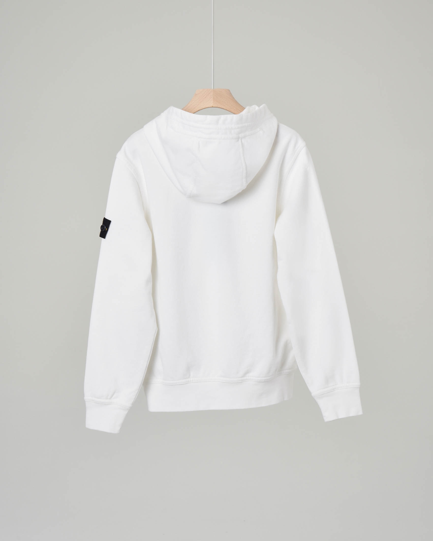 felpa bianca con cappuccio bambino
