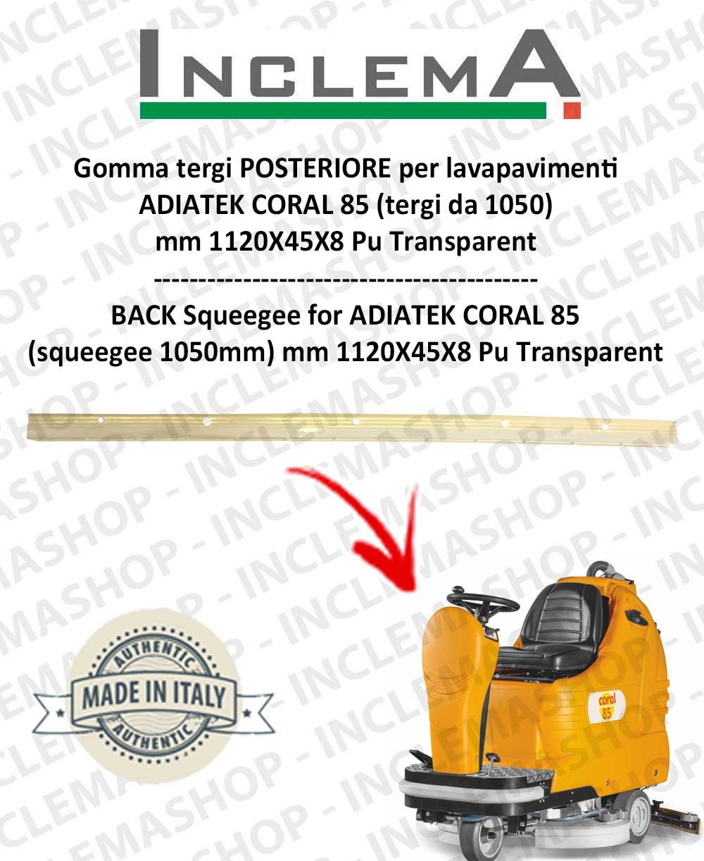 Gomma Tergi Lavapavimenti GO 532 – 745 Mm, Per RCM, Para 40 SH, Grigia, 770x60x4 Mm