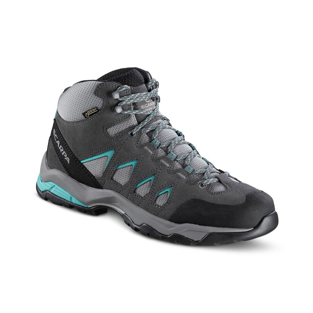 MORAINE MID GTX WMN   -   Hiking su terreni misti, lunghe camminate, Impermeabile   -   Midgray-Storm Gray-Lagoon Green