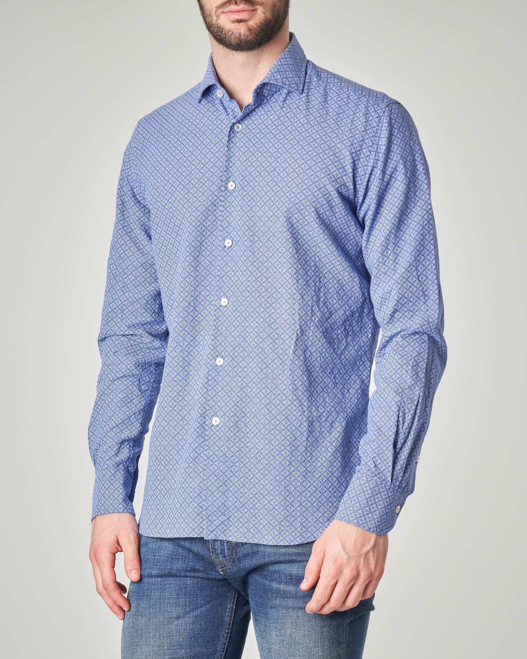 Camicia Blu Indaco In Misto Lino Pellizzari E Commerce