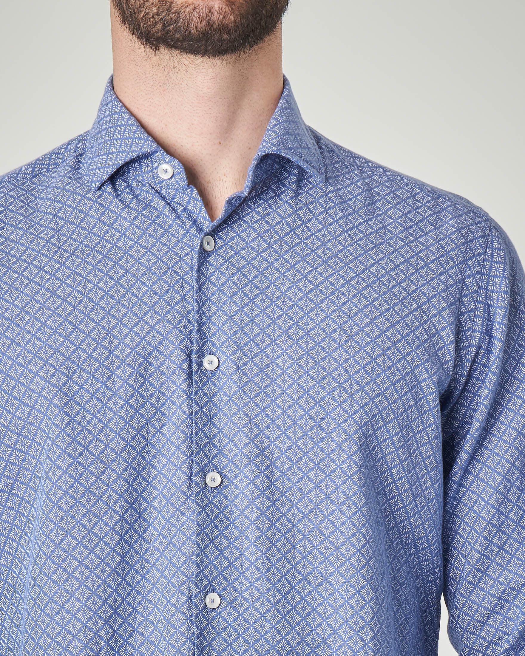 Camicia Blu Indaco In Misto Lino Pellizzari E Commerce