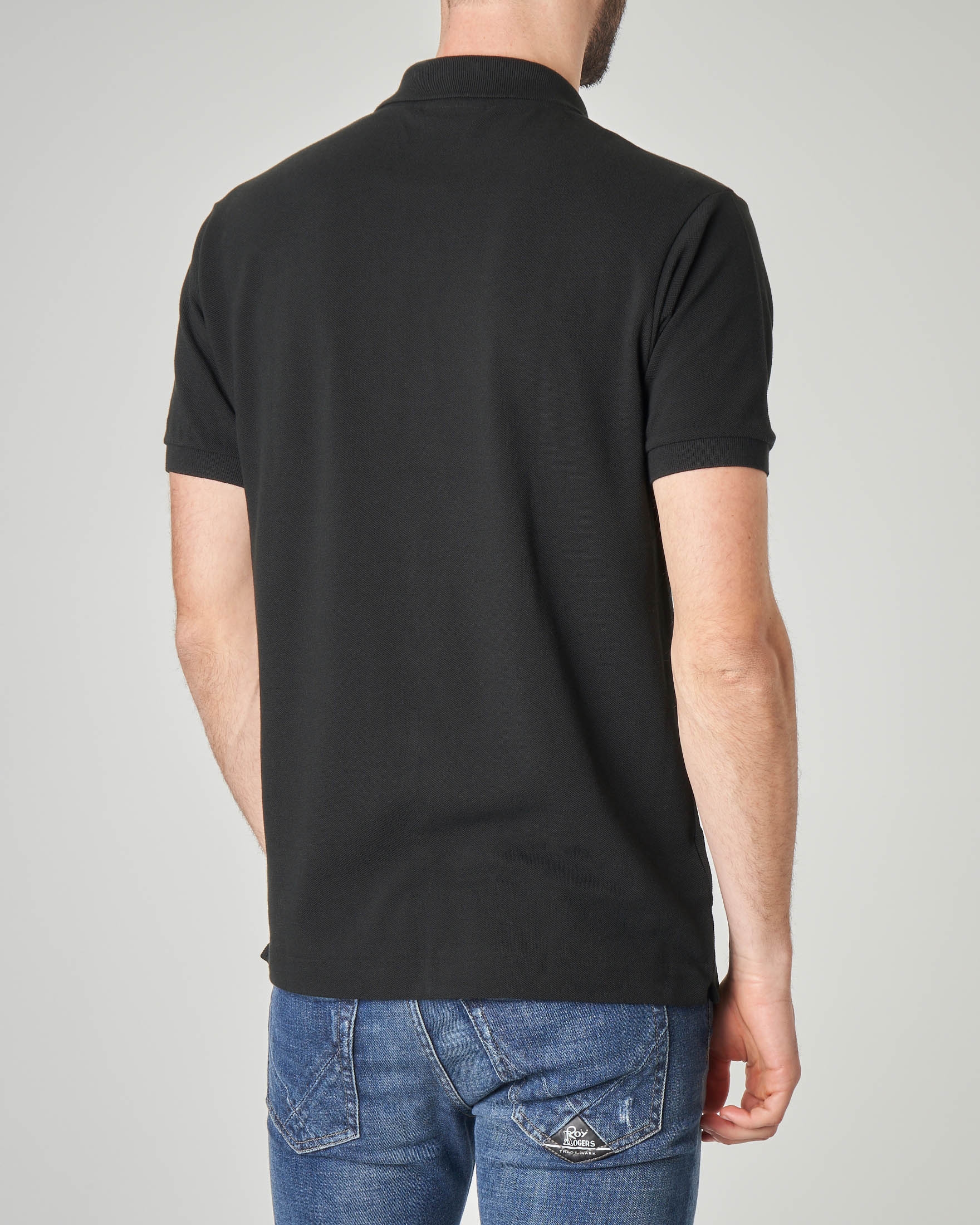 Polo nera classic fit L.12.12 in petit piqué