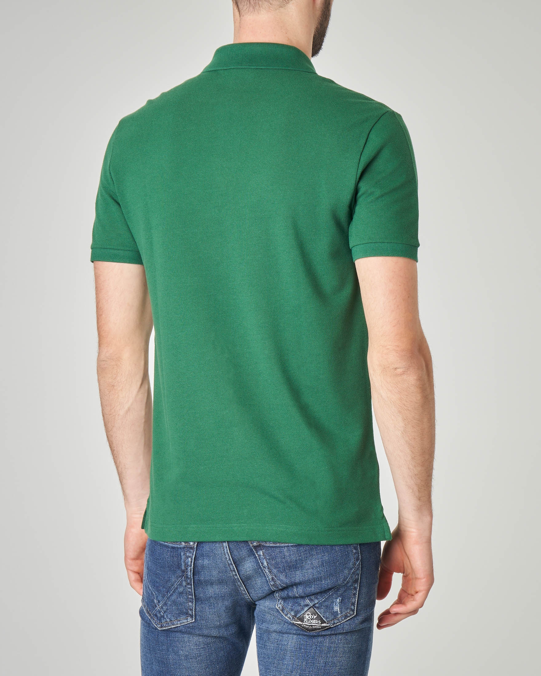 Polo verde slim fit PH4012 in petit piqué