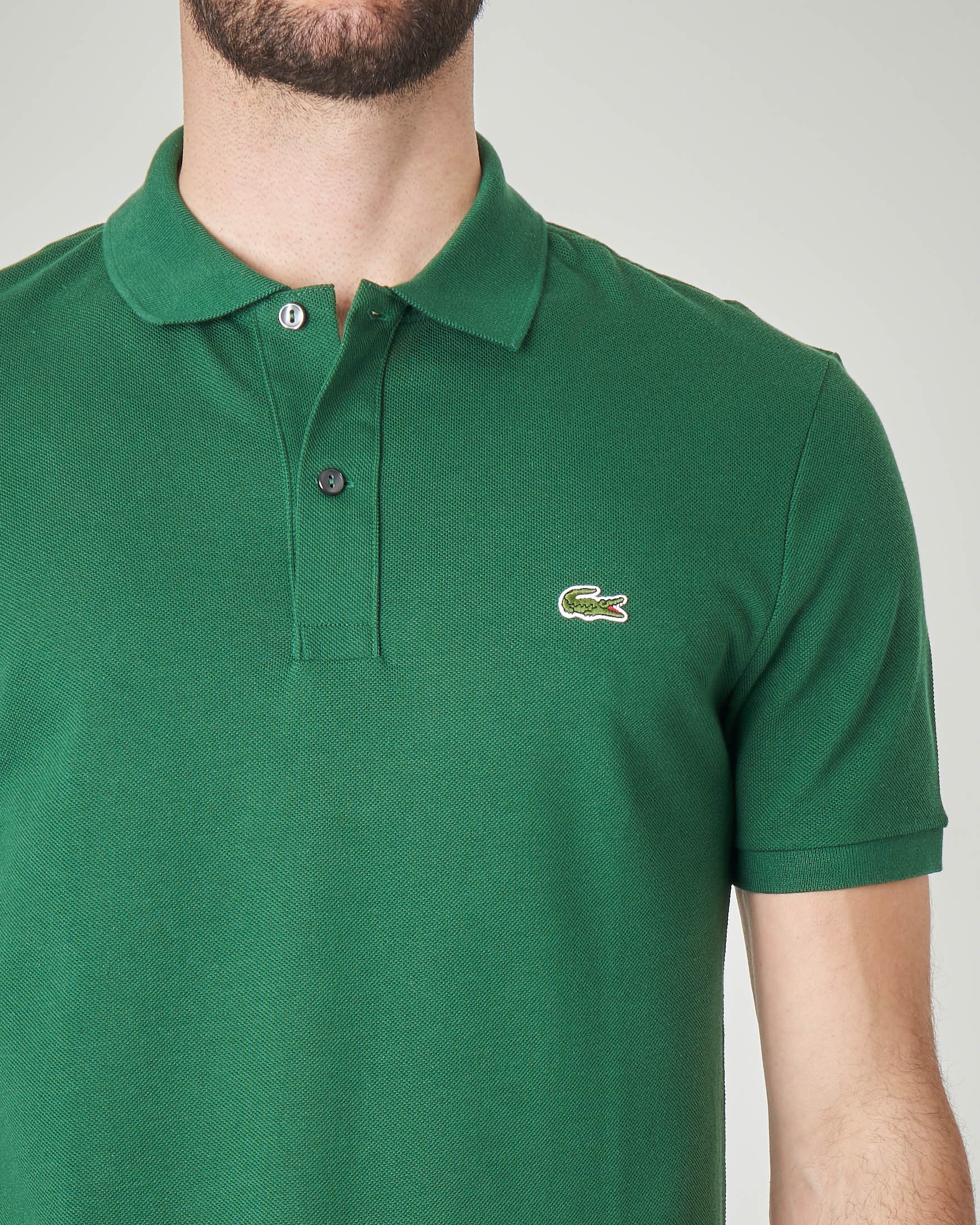 Polo verde slim fit PH4012 in petit piqué