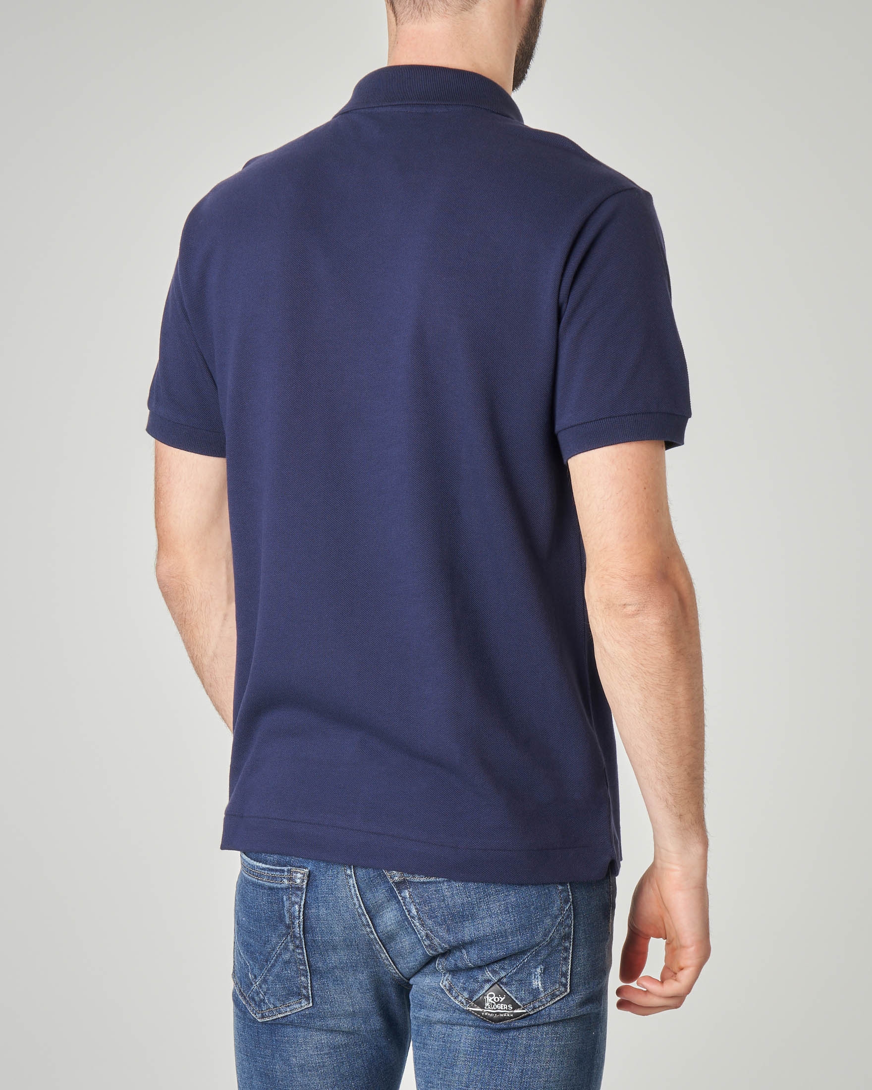 Polo blu classic fit L.12.12 in petit piqué