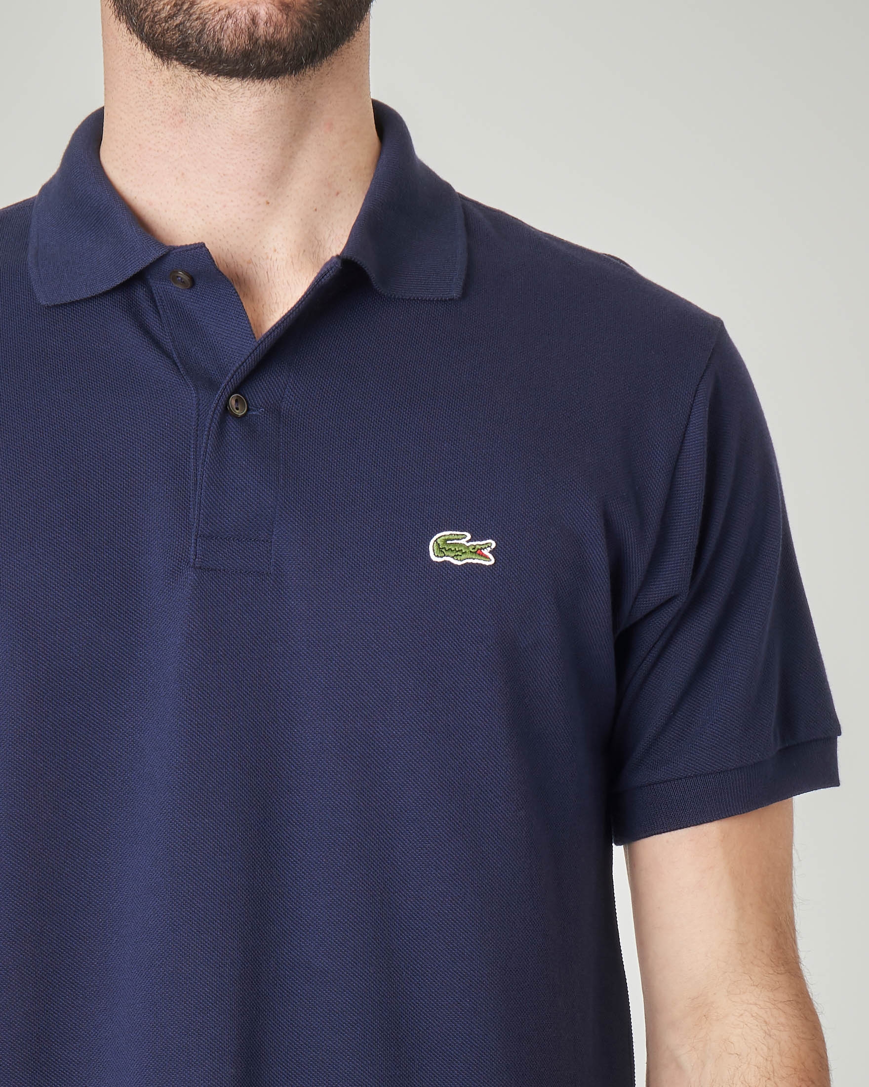 Polo blu classic fit L.12.12 in petit piqué