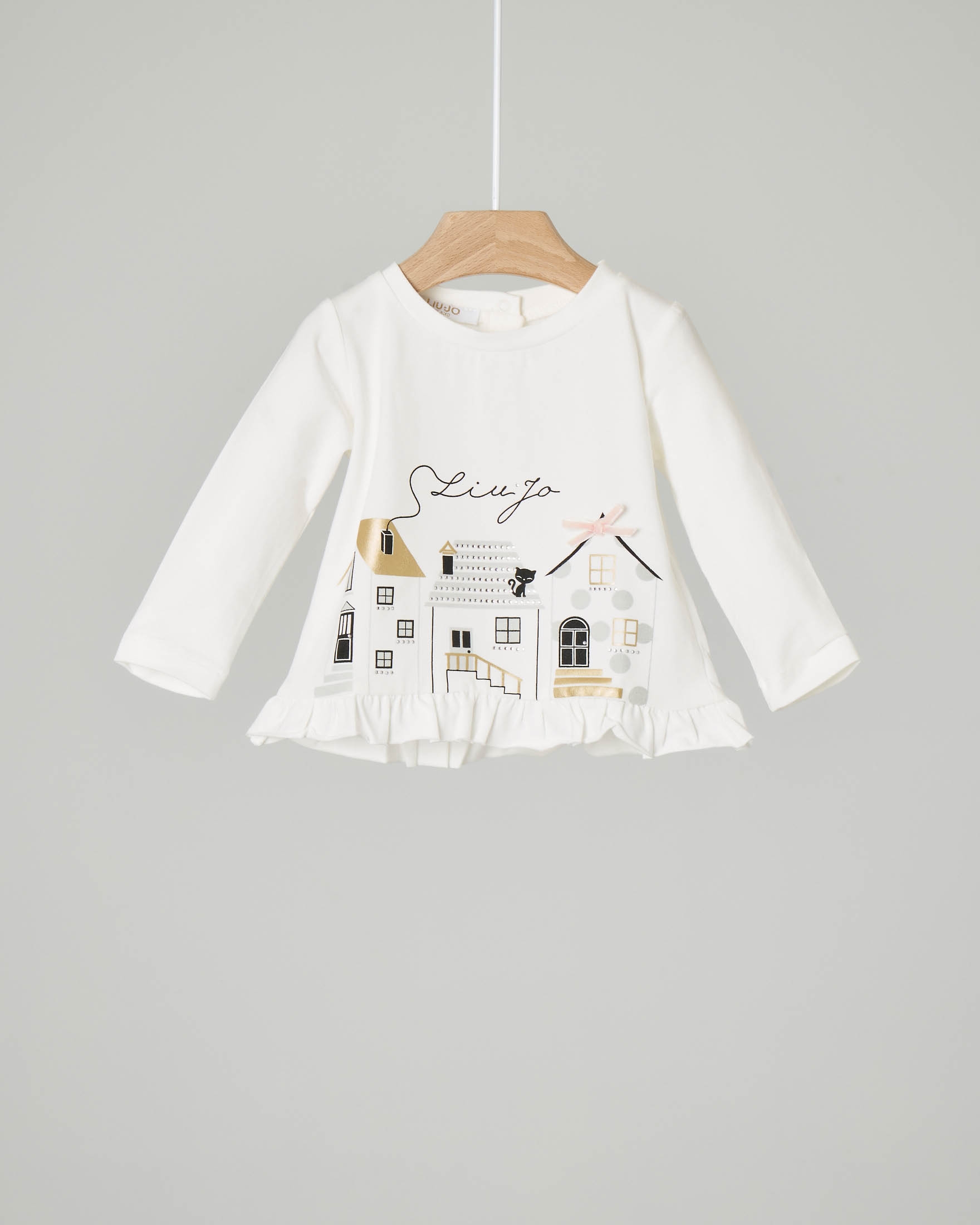 t shirt bianca manica lunga