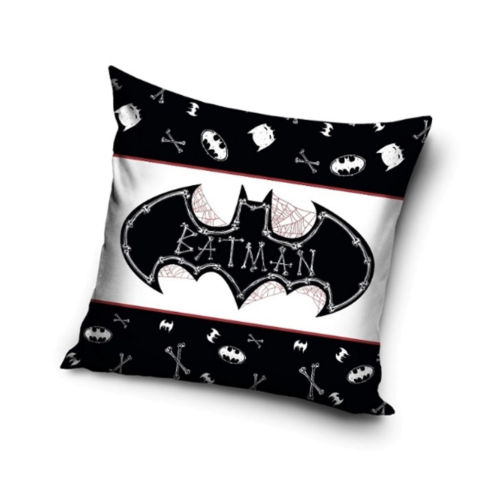 BATMAN cuscino arredo quadrato microfibra 40x40 cm nero Bones