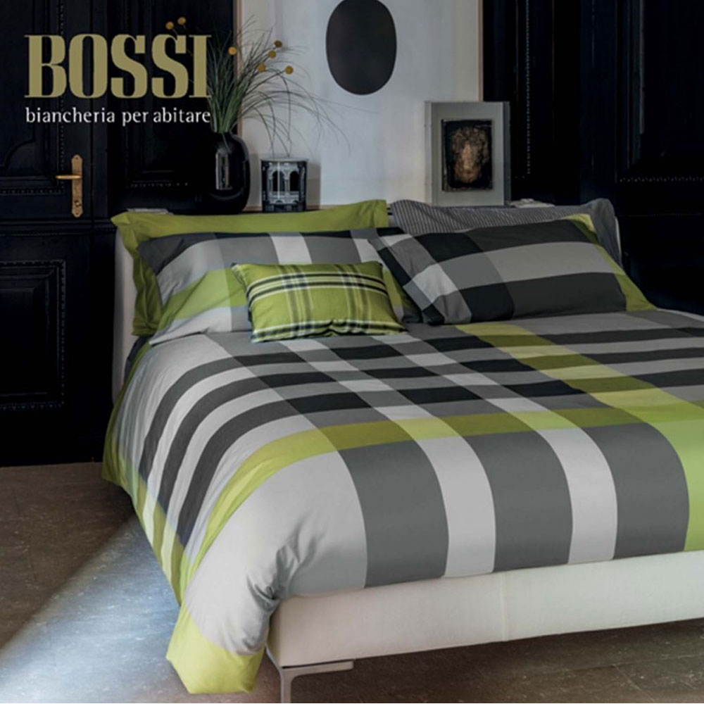 Set Copripiumino Matrimoniale Bossi Casa Cardiff Var 7288 Grigio Verde