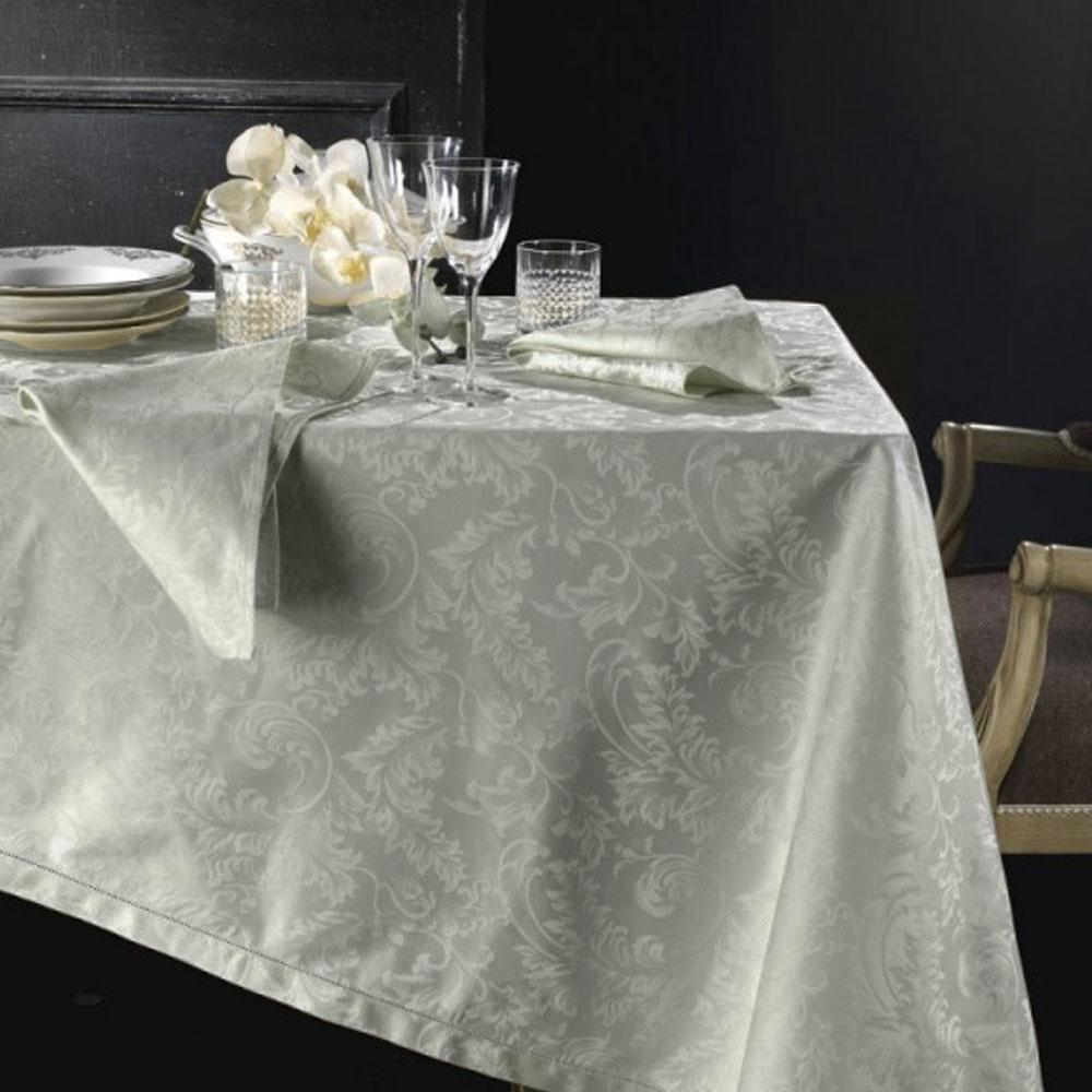 Linen & Cotton Tovaglia da Tavola Bianca Elegante Con Orlo A