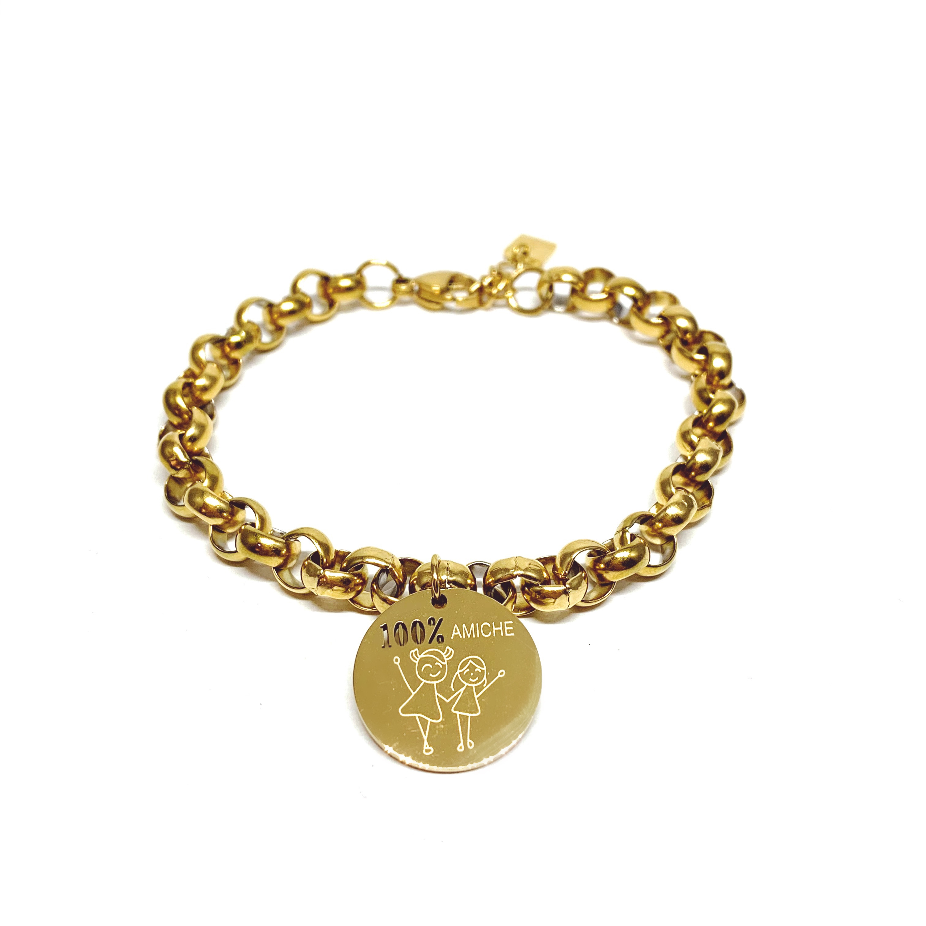 Bracciale Dell'Amicizia Philip Jones Placcato Oro Con 51 Cristalli Zircondia – Regolabile 12-24 Cm