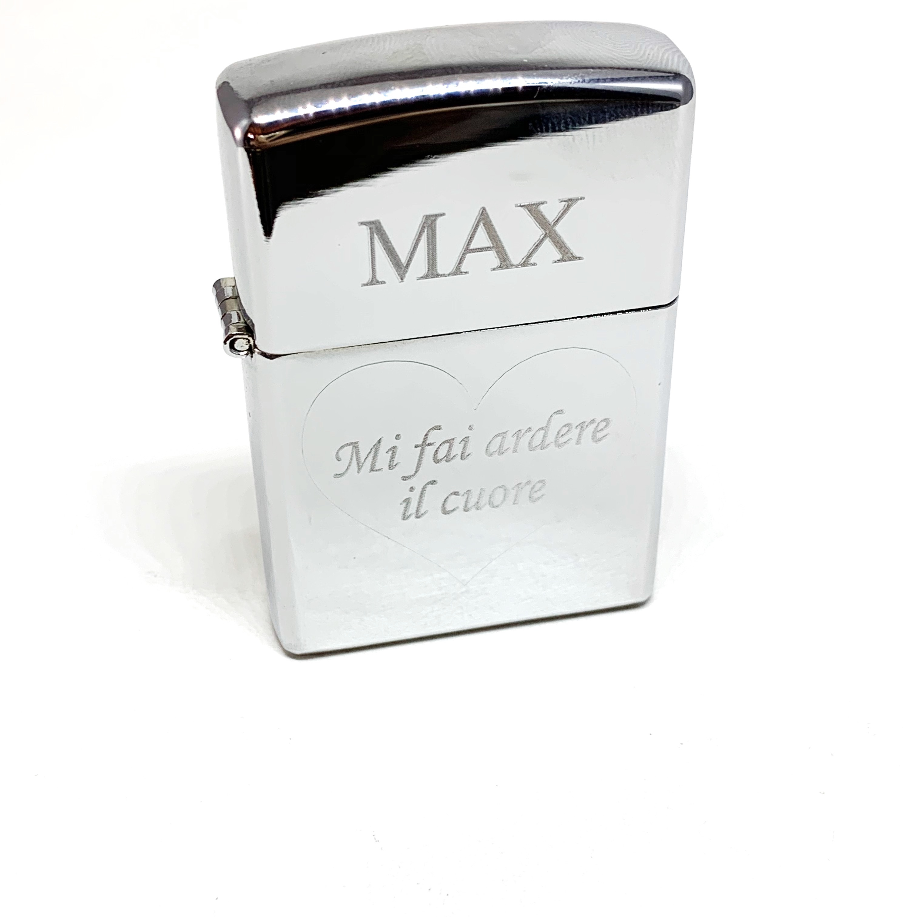 Accendino Benzina Personalizzato In Acciaio Inox Con Incisione Laser Su Entrambi I Lati - Regalo Unico Con Testo O Logo - 2