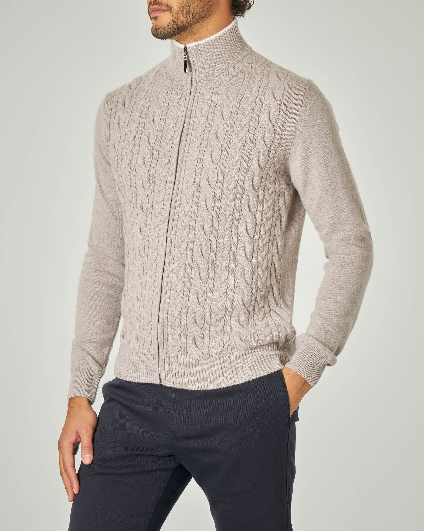 Maglione Con Zip Bambini - Comodo, In Cotone, Con Design A Trecce | Per Bambini E Ragazzi