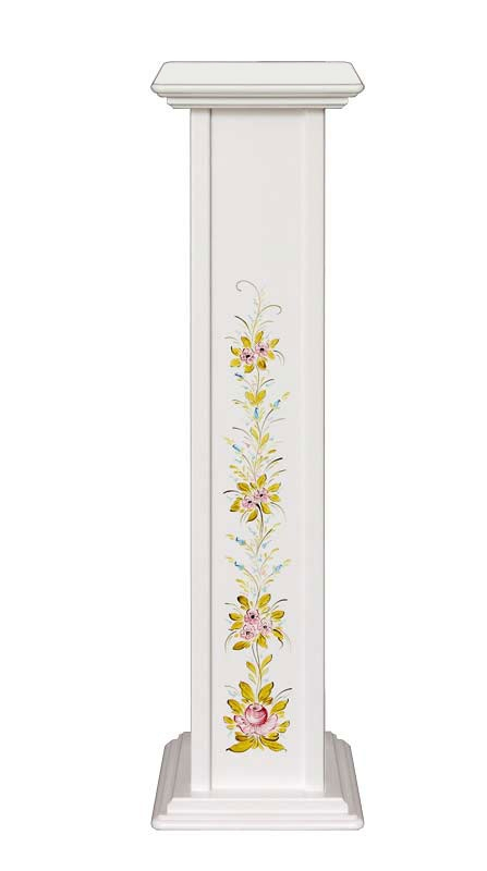 Pedestal blanco decorado para macetas | Prixdoo.com