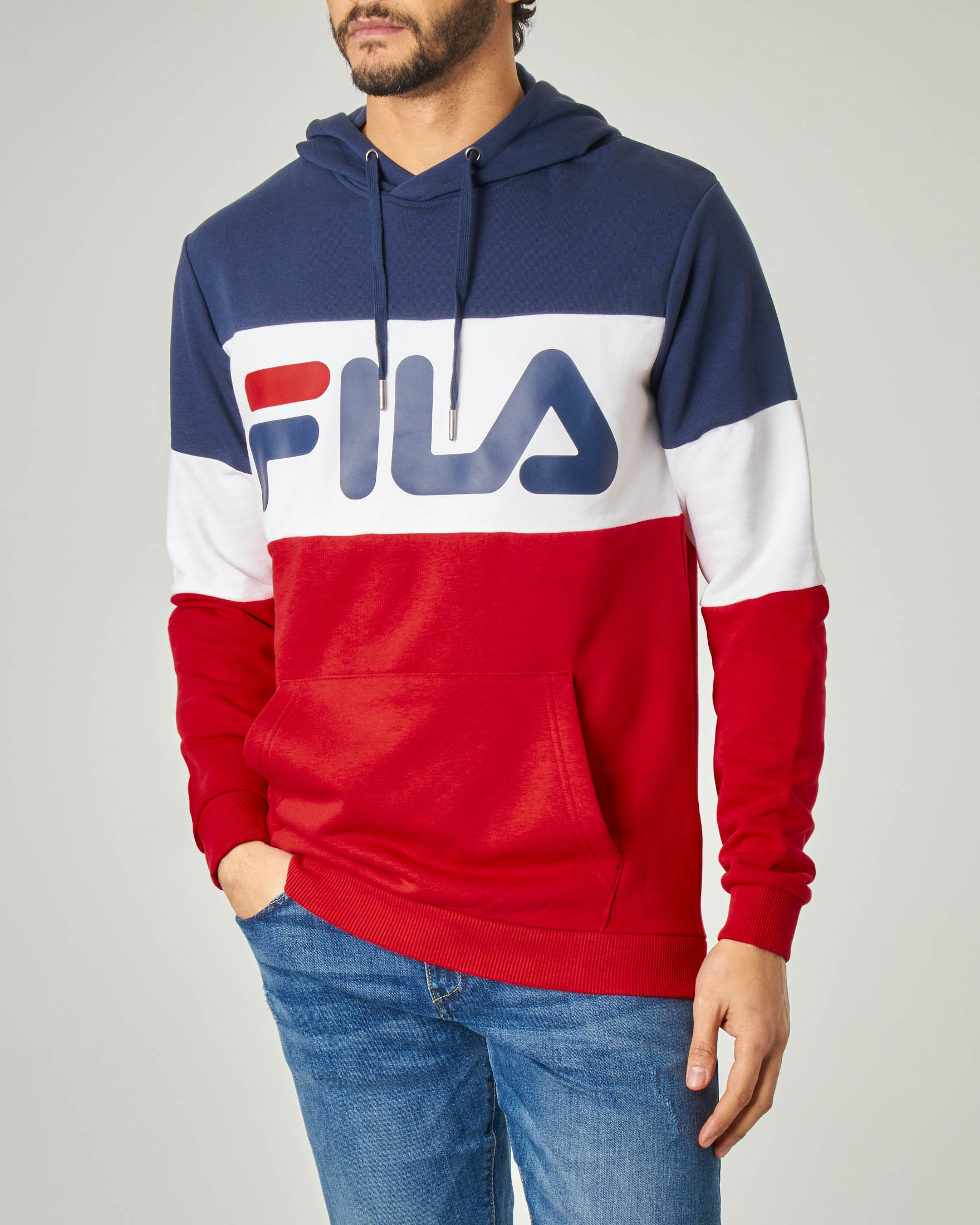 Felpa fila rossa bianca blu online