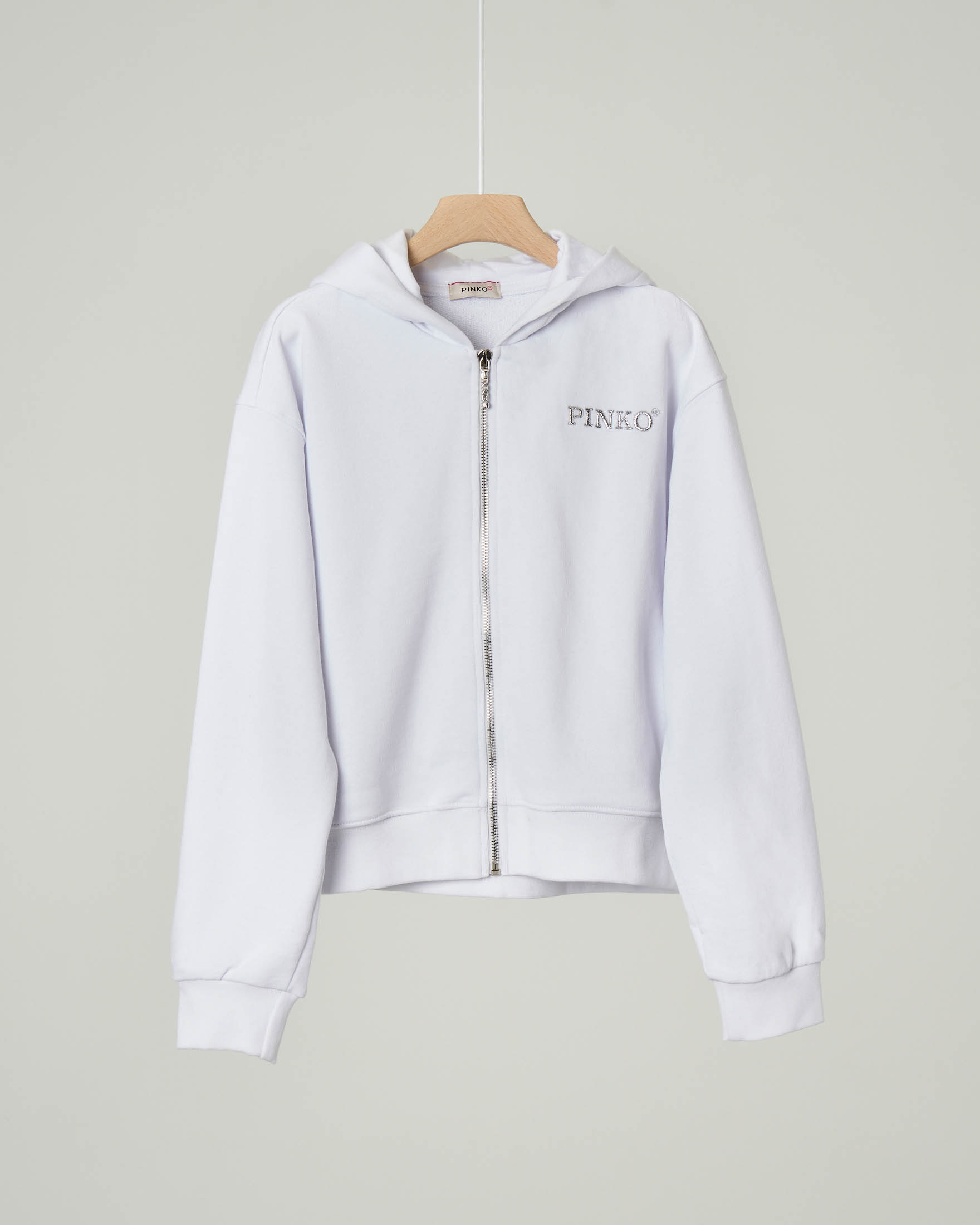 felpa bianca con cappuccio