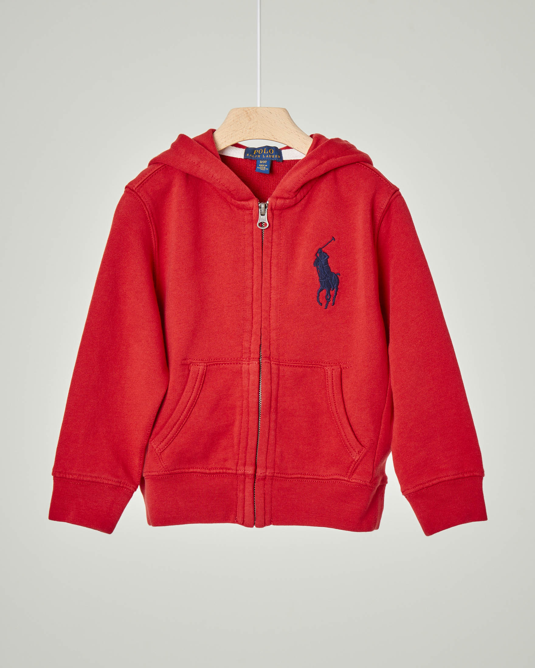 felpa rossa con zip