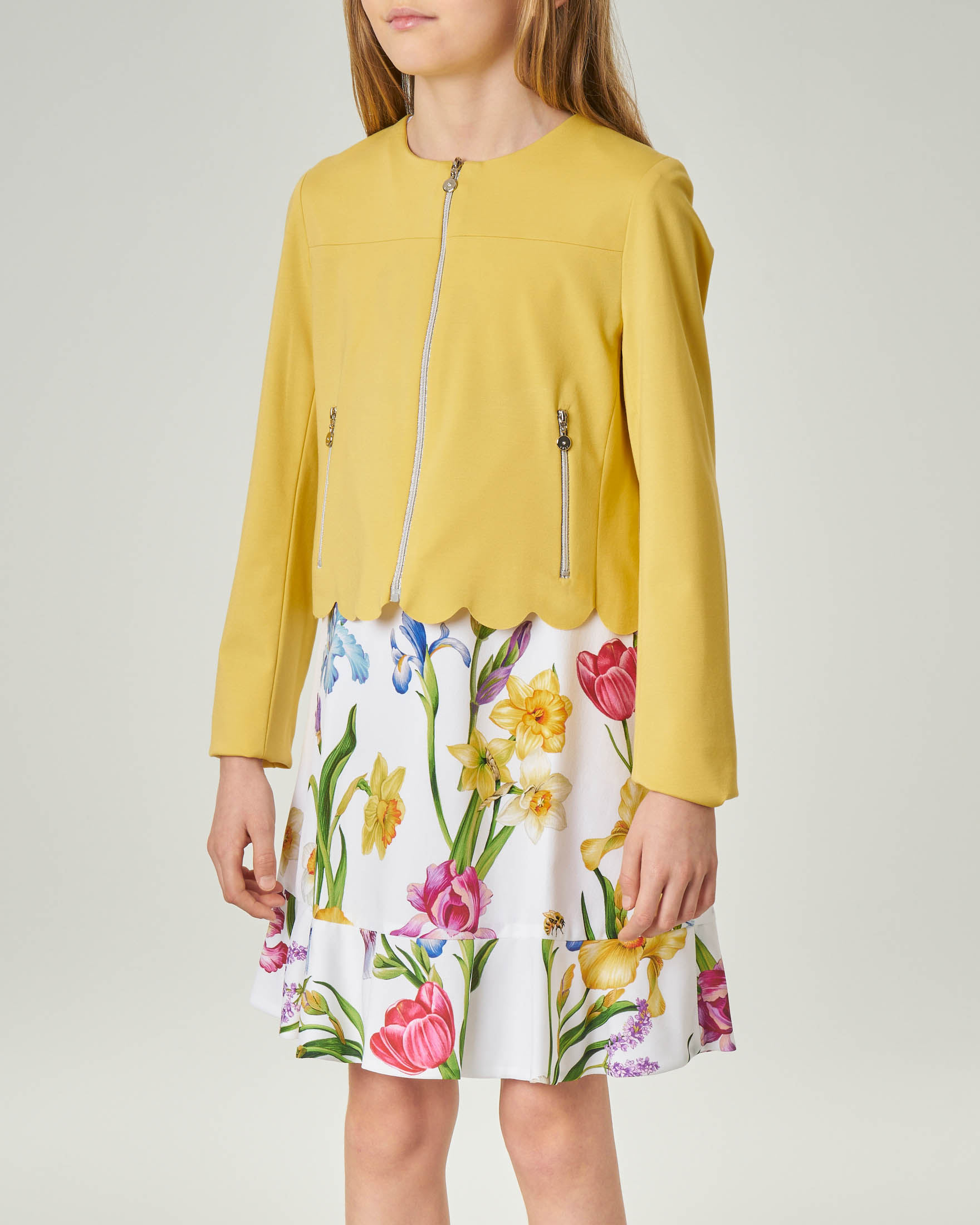 Giacca Gialla Con Chiusura Zip In Tessuto Stretch 36 38 Pellizzari E Commerce