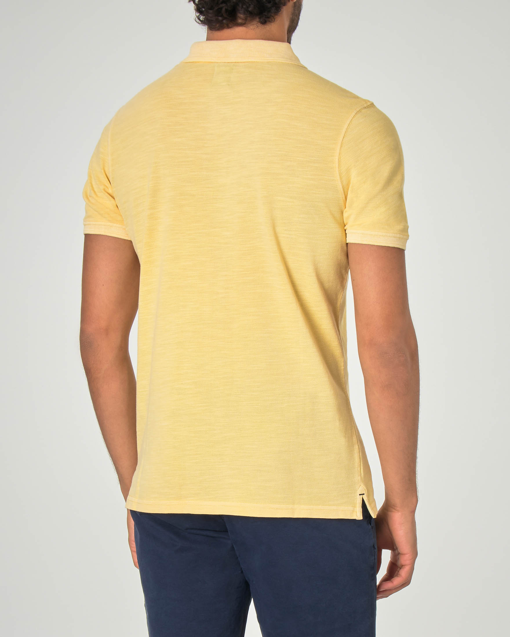 Polo gialla in cotone fiammato