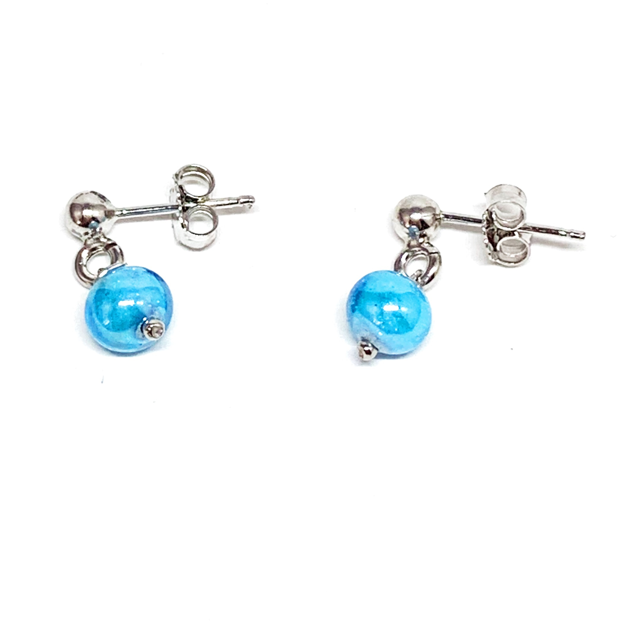 Orecchini A Perno Dew In Argento 925 Con Perla D’acqua Dolce, Forma Cuore Piccolo, Eleganti